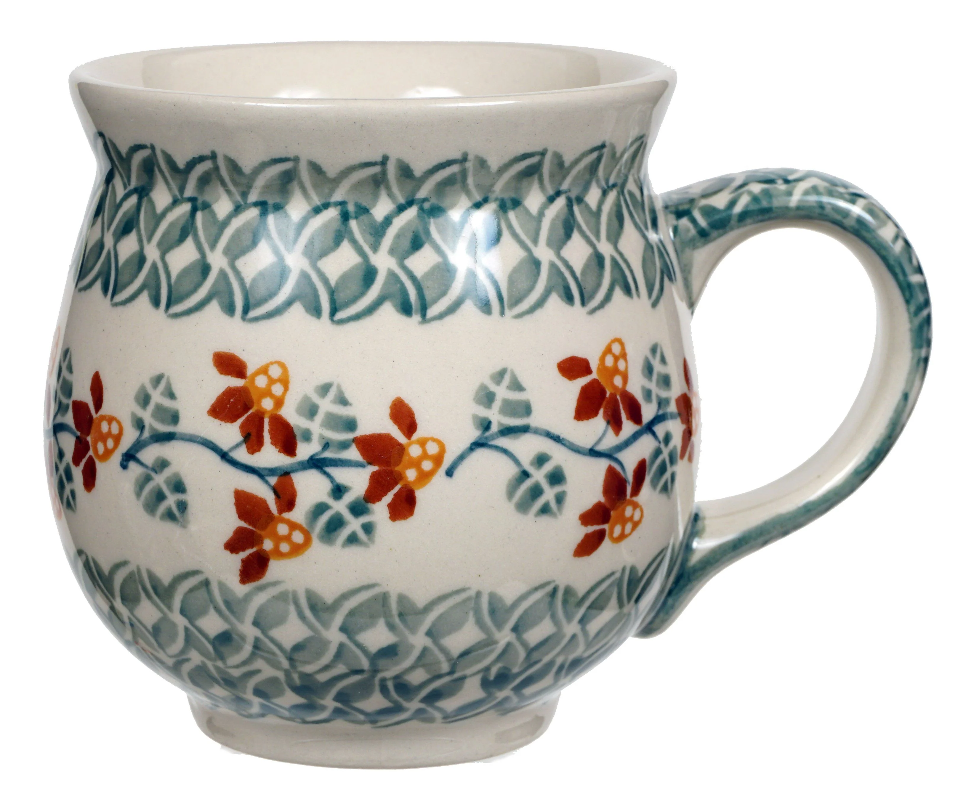 Mug, Belly Mug, 16 oz Large in "Indian Summer" by Manufaktura | K068T-AS22
