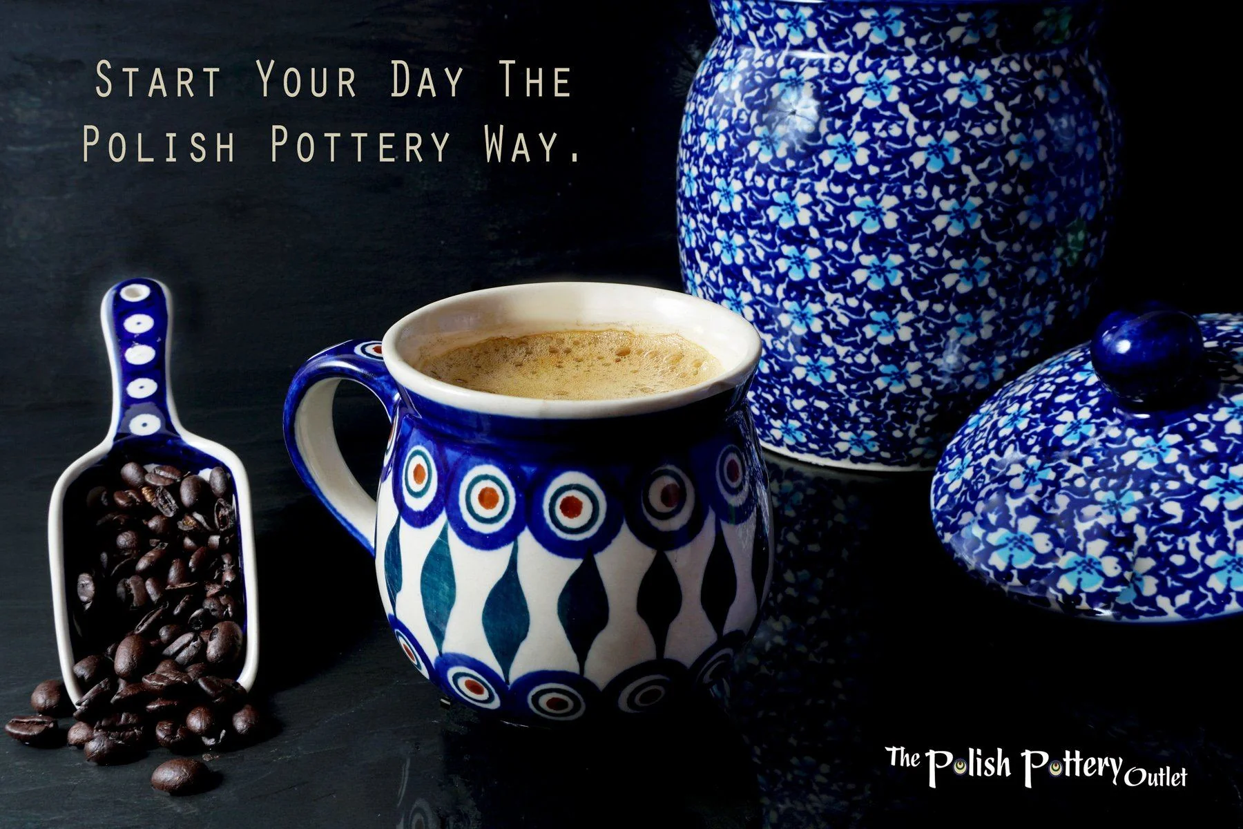 Mug, Belly Mug, 16 oz Large in "Peacock" by Manufaktura | K068T-54 - Image 3