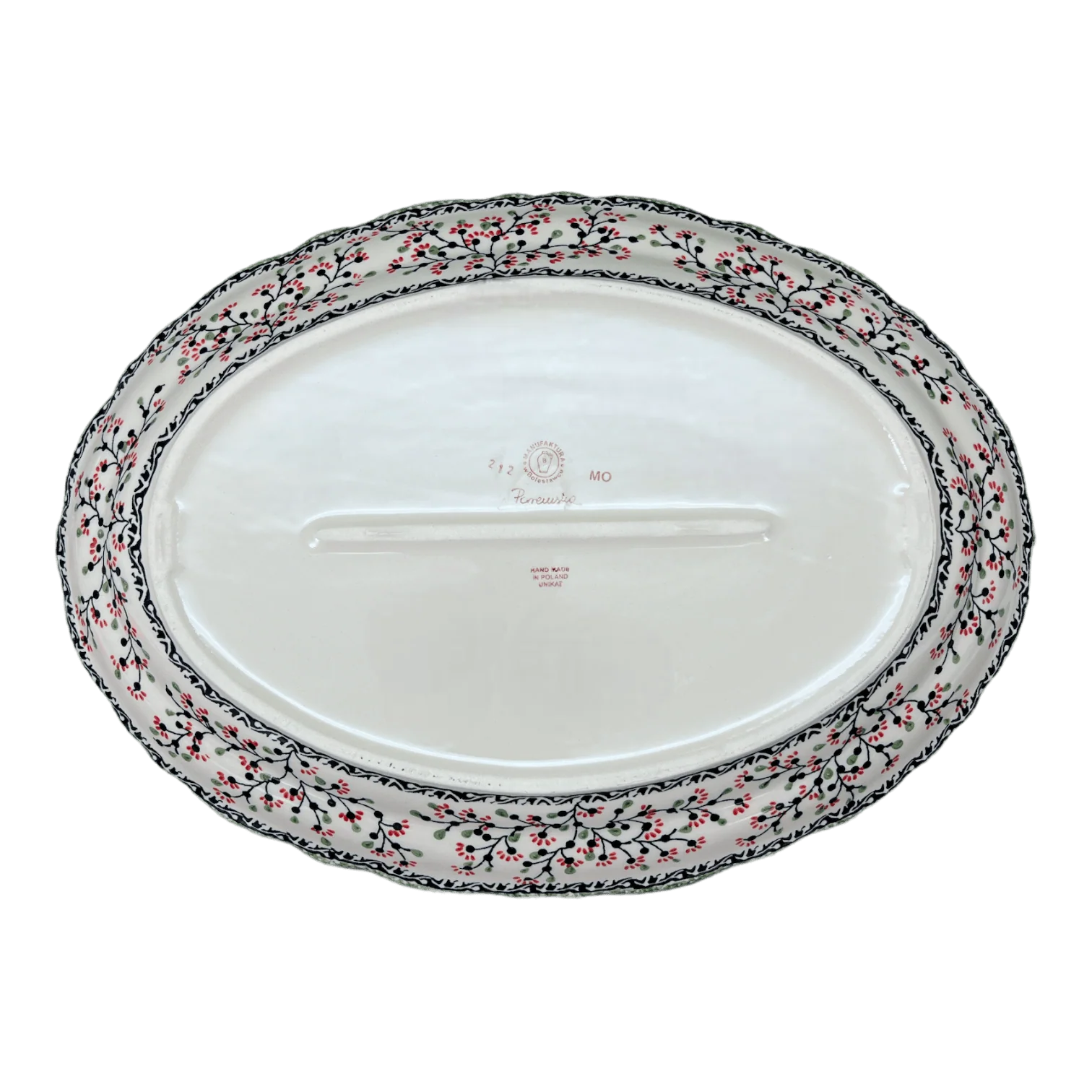 Platter, Oval, Scalloped, 16.75" x 12.25" Large in "Cherry Blossoms" by Manufaktura | P165S-DPGJ - Image 3