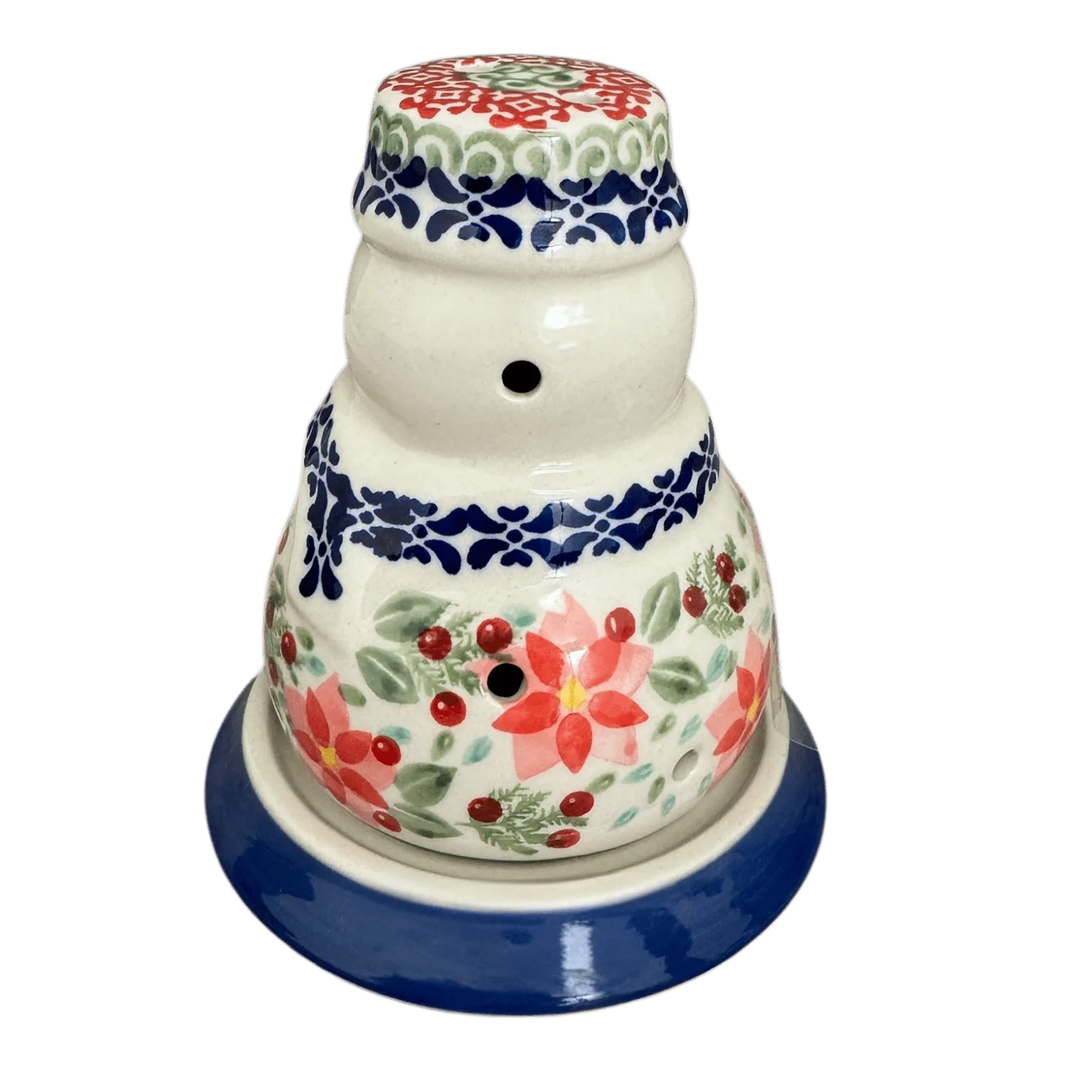 Luminary, Snowman, 5" in "Pink Poinsettia" by Manufaktura | L026S-PS14 - Image 4