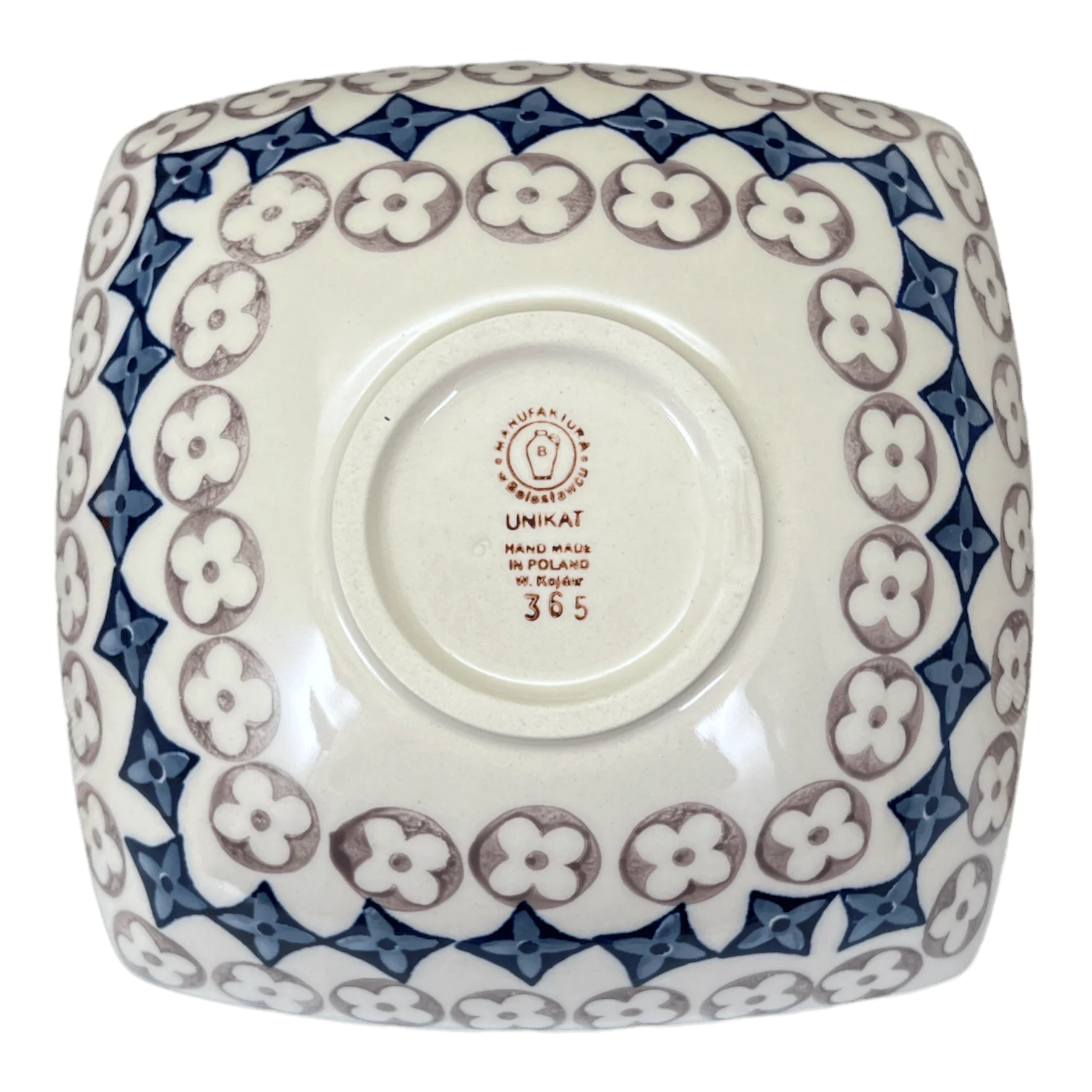 Bowl, Square, Nut, Medium, 7.75" in "Diamond Blossoms" by Manufaktura | M113U-ZP03 - Image 4