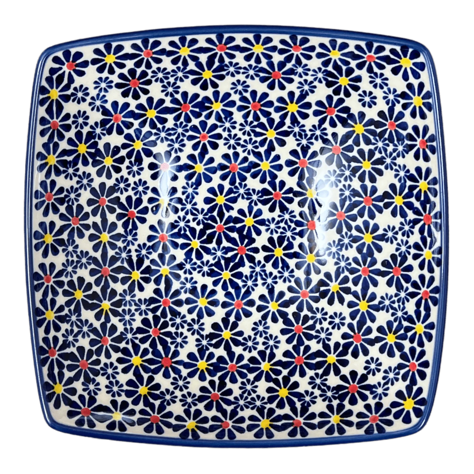 Bowl, Square, Nut, Medium, 7.75" in "Field of Daisies" by Manufaktura | M113S-S001 - Image 3