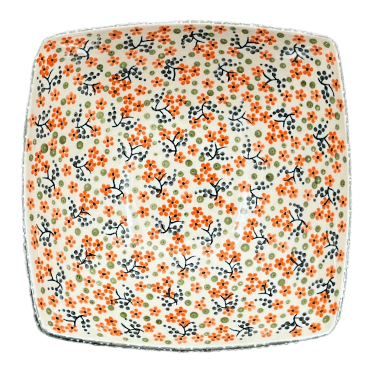 Bowl, Square, Nut, Medium, 7.75" in "Peach Blossoms" by Manufaktura | M113S-AS46 - Image 3