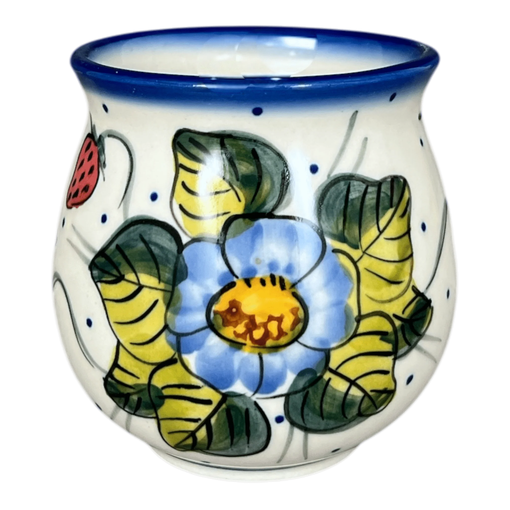 Mug, Belly Mug, 10 oz. Medium, WR (WR14T) in "Strawberries & Blossoms" by W.R. Ceramika | WR14T-WR2 - Image 3