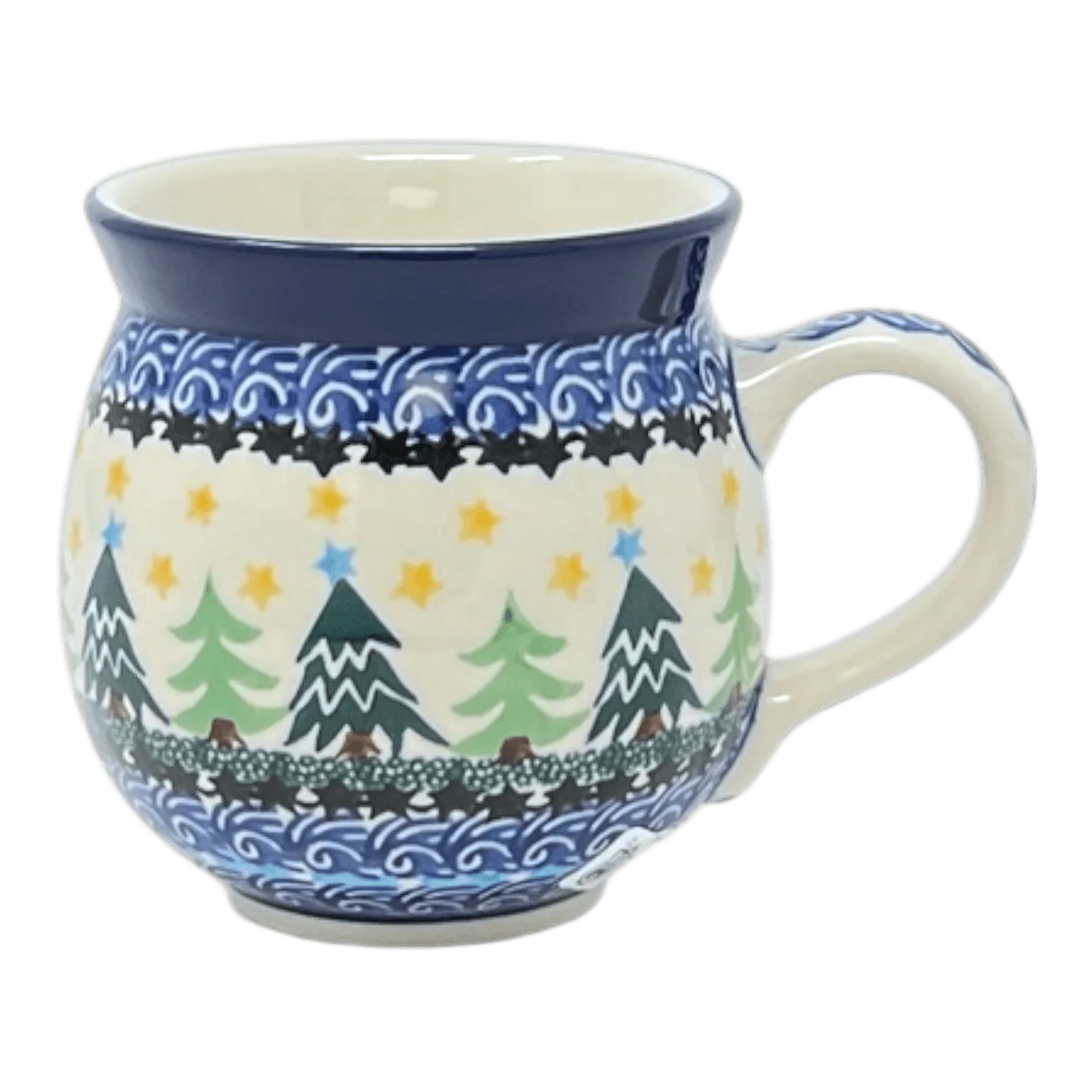 Mug, Belly Mug, 12 oz Medium in "Starlit Forest" by Ceramika Artystyczna | A070-1284X