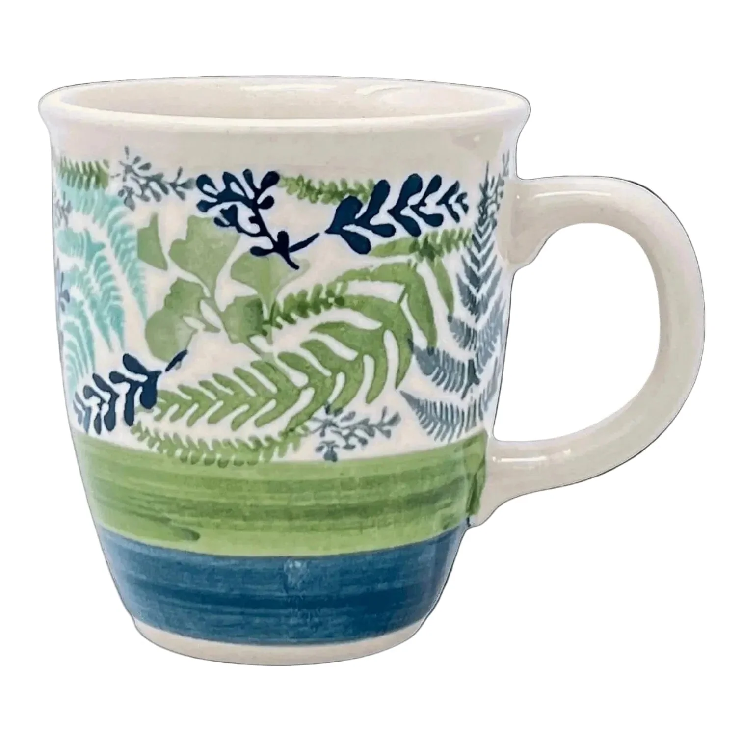 Mug, Mars Mug, 10oz Small in "Scattered Ferns in Green" by Manufaktura | K081S-GZ44