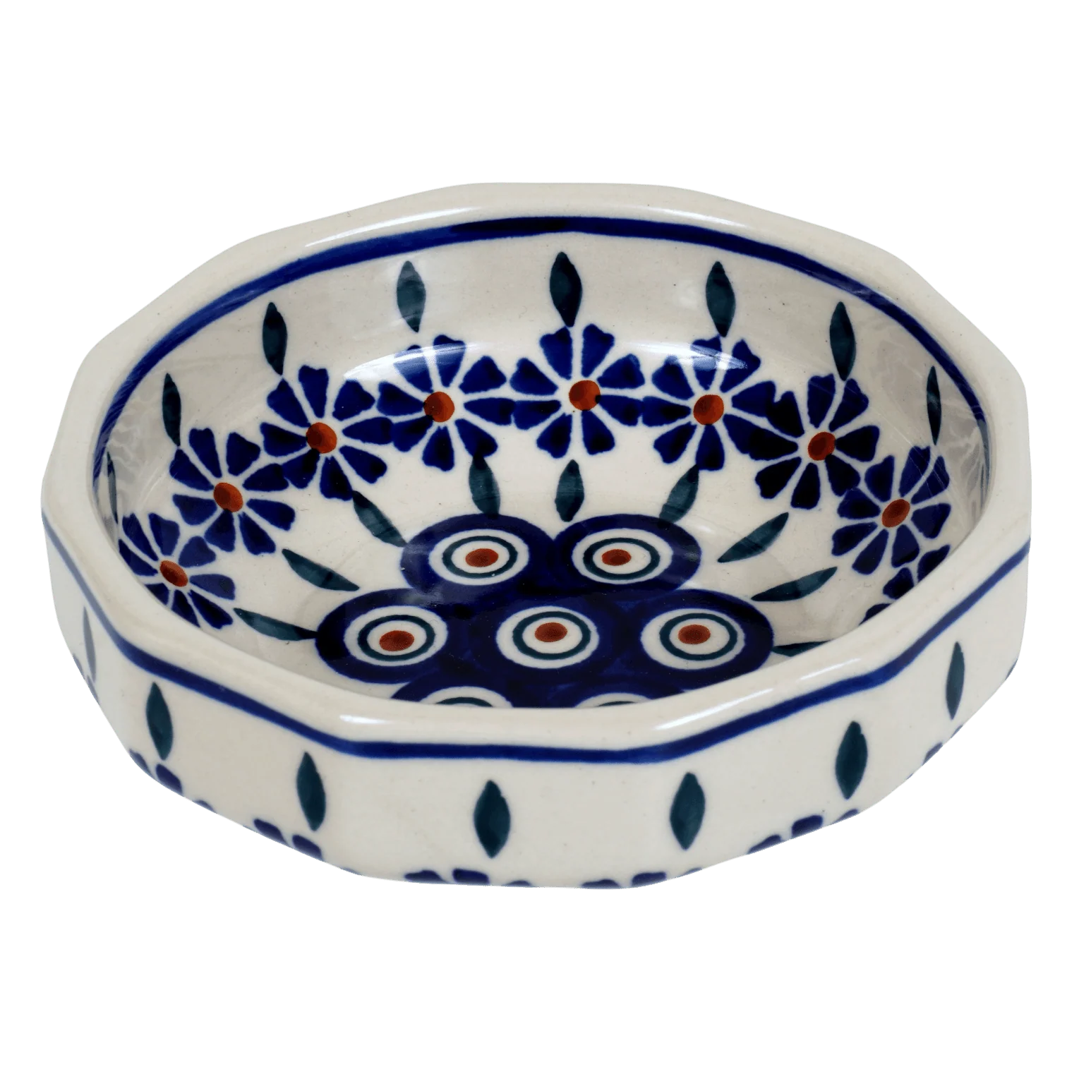 Bowl, Multiangular, 5" in "Floral Peacock" by Manufaktura | M058T-54KK - Image 3