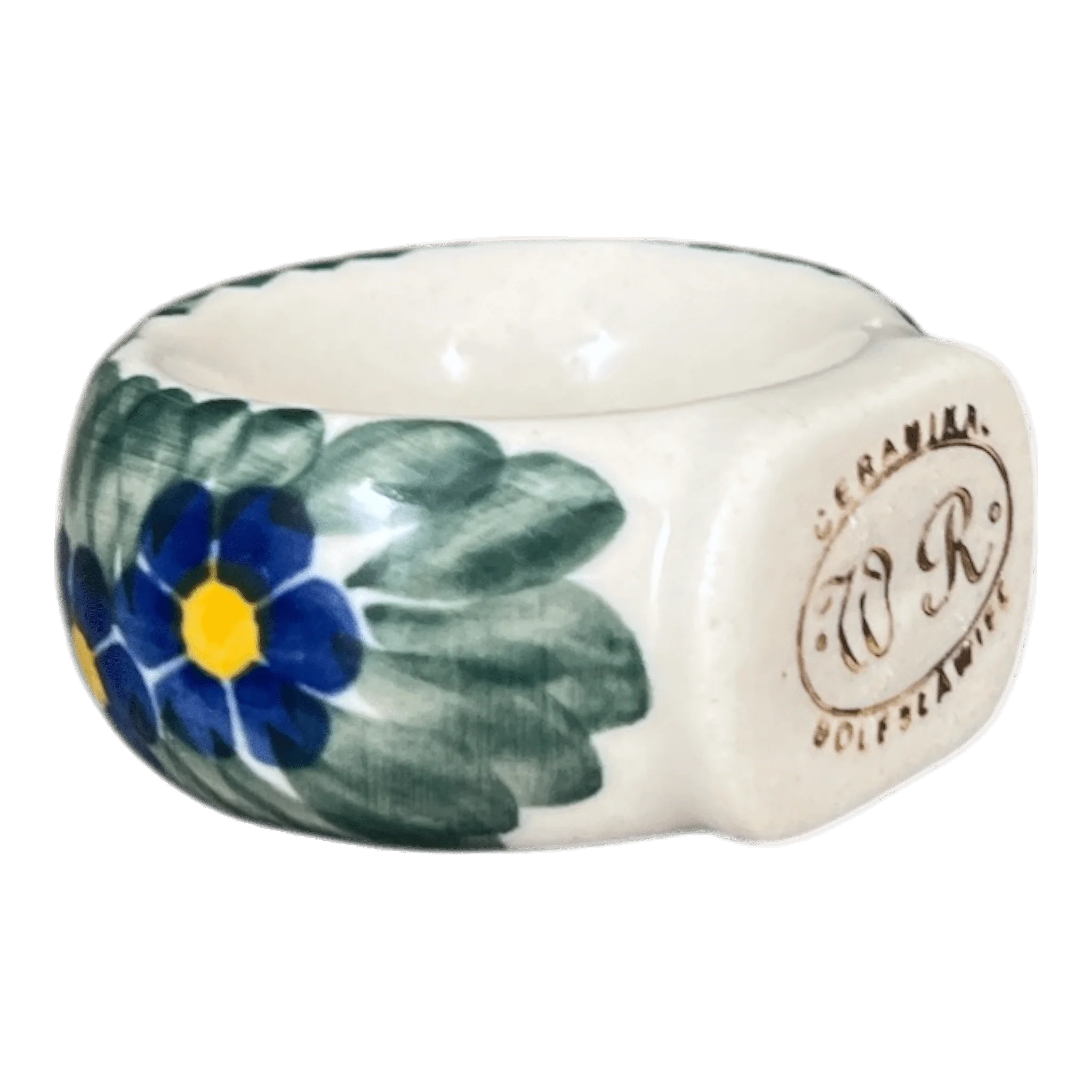 Napkin Ring, 2", WR (WR18B) in "Bed of Blossoms" by W.R. Ceramika | WR18B-KG2 - Image 2