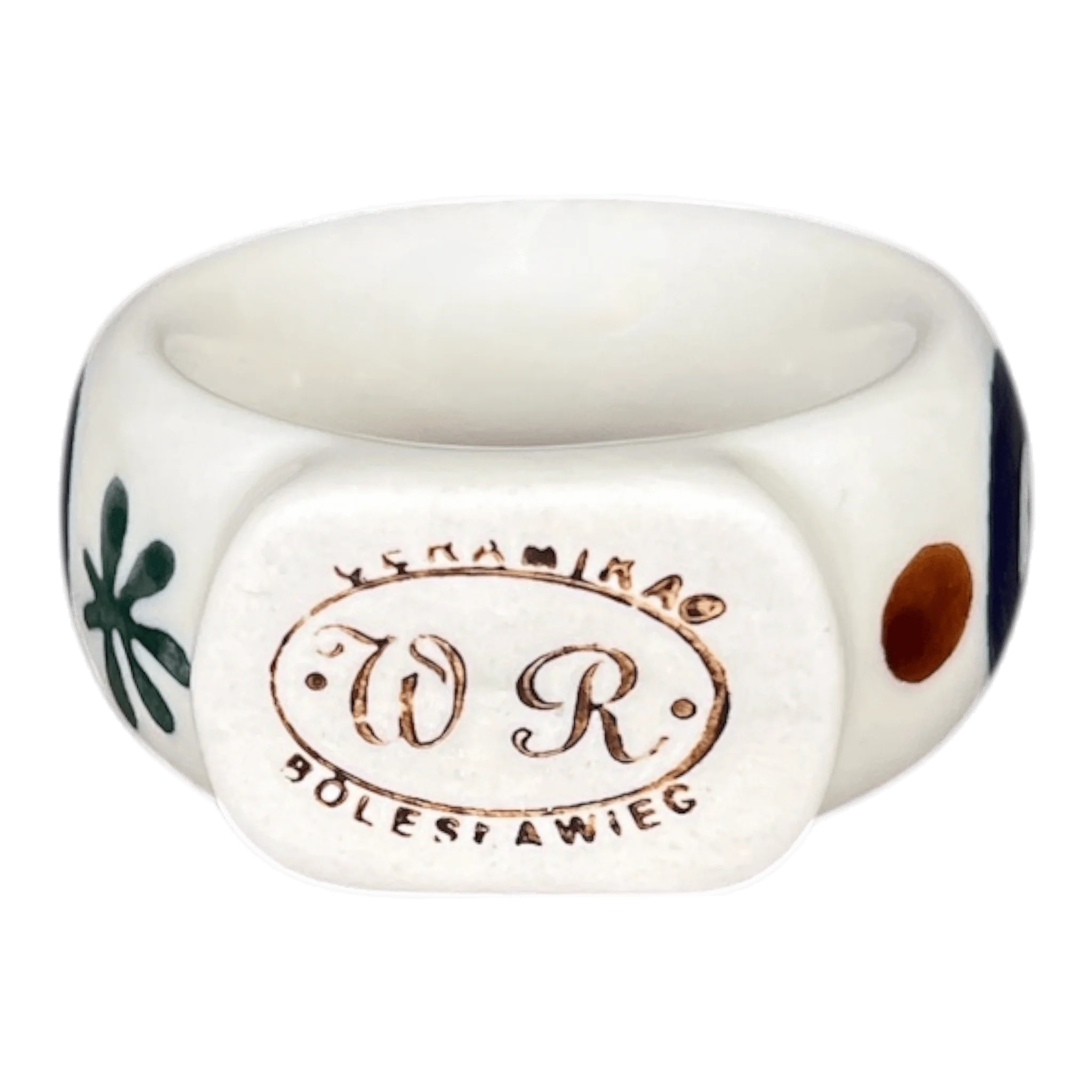 Napkin Ring, 2", WR (WR18B) in "Mosquito" by W.R. Ceramika | WR18B-SM3 - Image 2