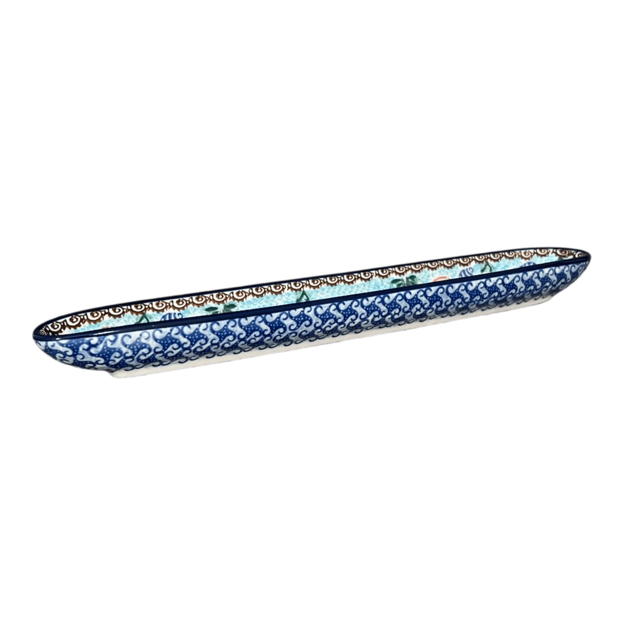Olive Boat, 12" x 2" in "Poseidon's Treasure" by Ceramika Artystyczna | A924-U1899