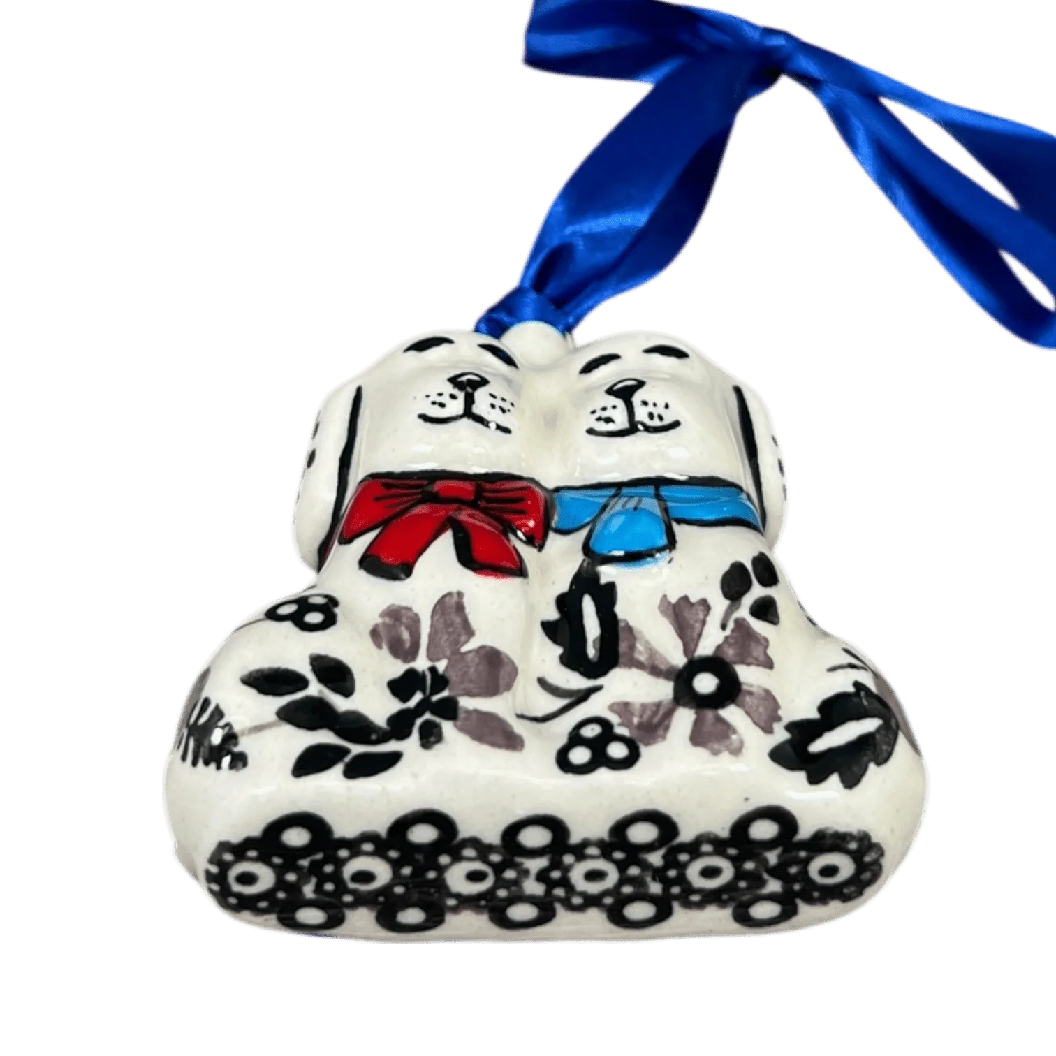 Ornament, Puppy Dogs, 2.5" in "Duet in Black & Grey" by Manufaktura | K015S-DPSC - Image 3