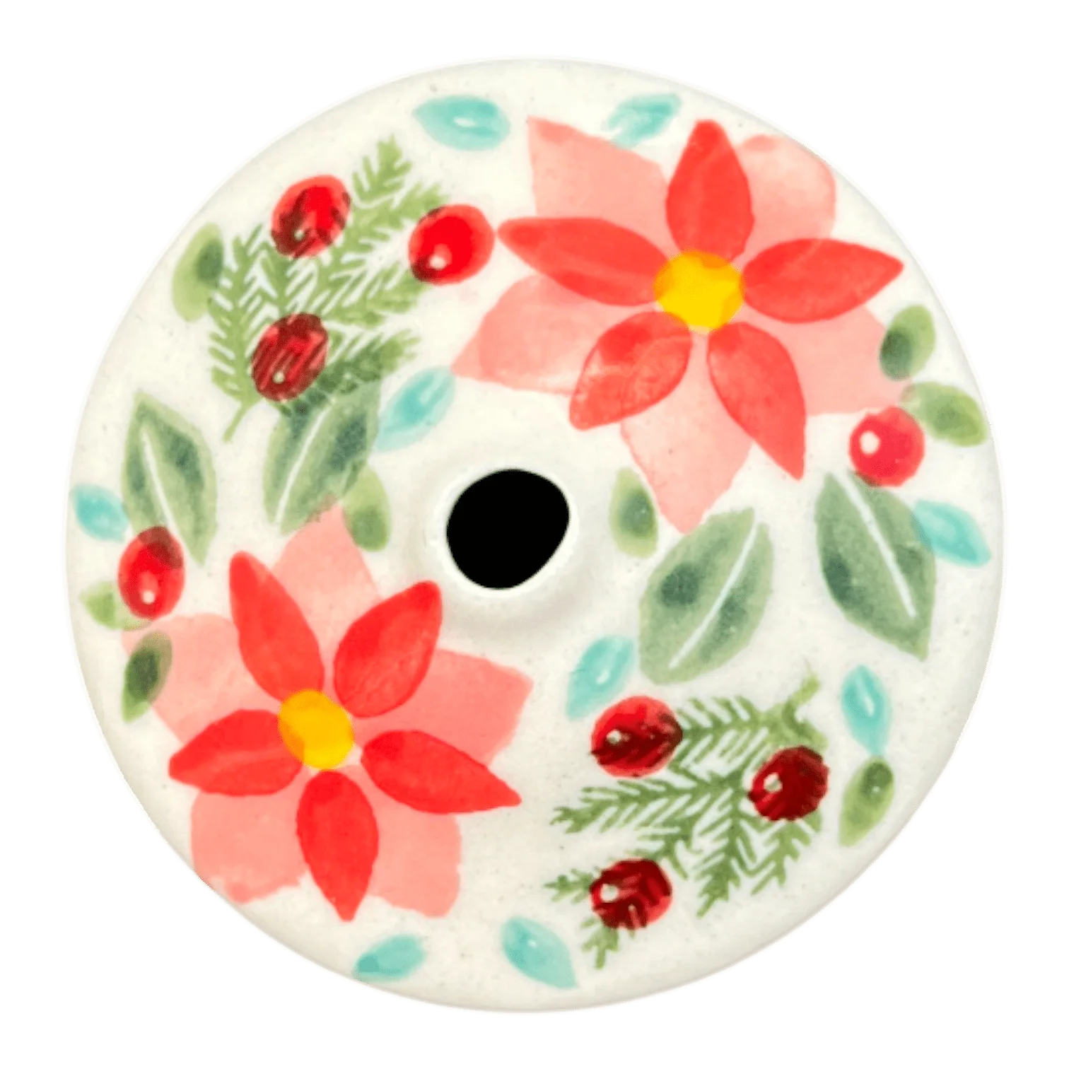 Ornament, Mushroom, 2.25" in "Pink Poinsettia" by Manufaktura | K029S-PS14 - Image 2