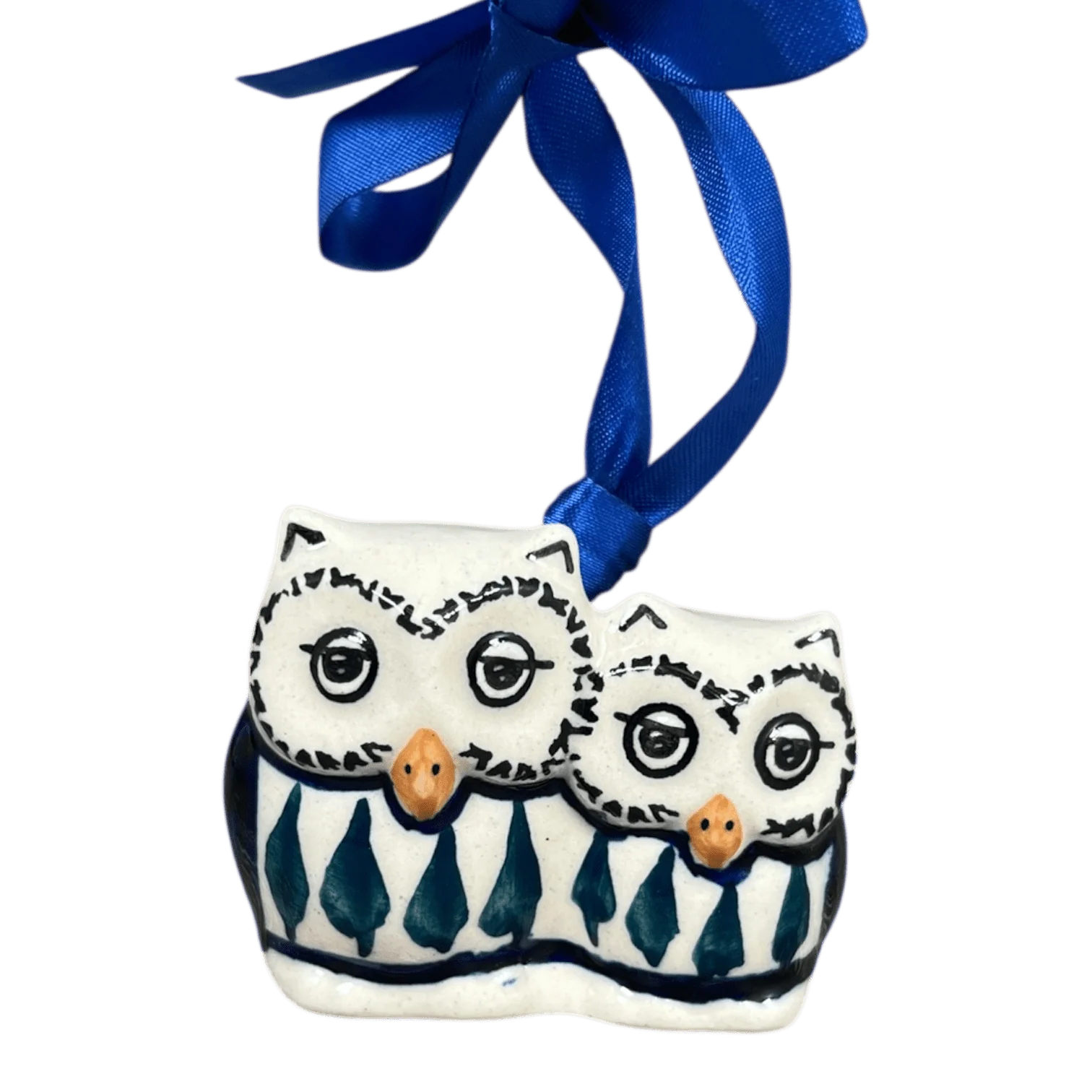 Ornament, Two Owl, 2" in "Peacock" by Manufaktura | K020T-54