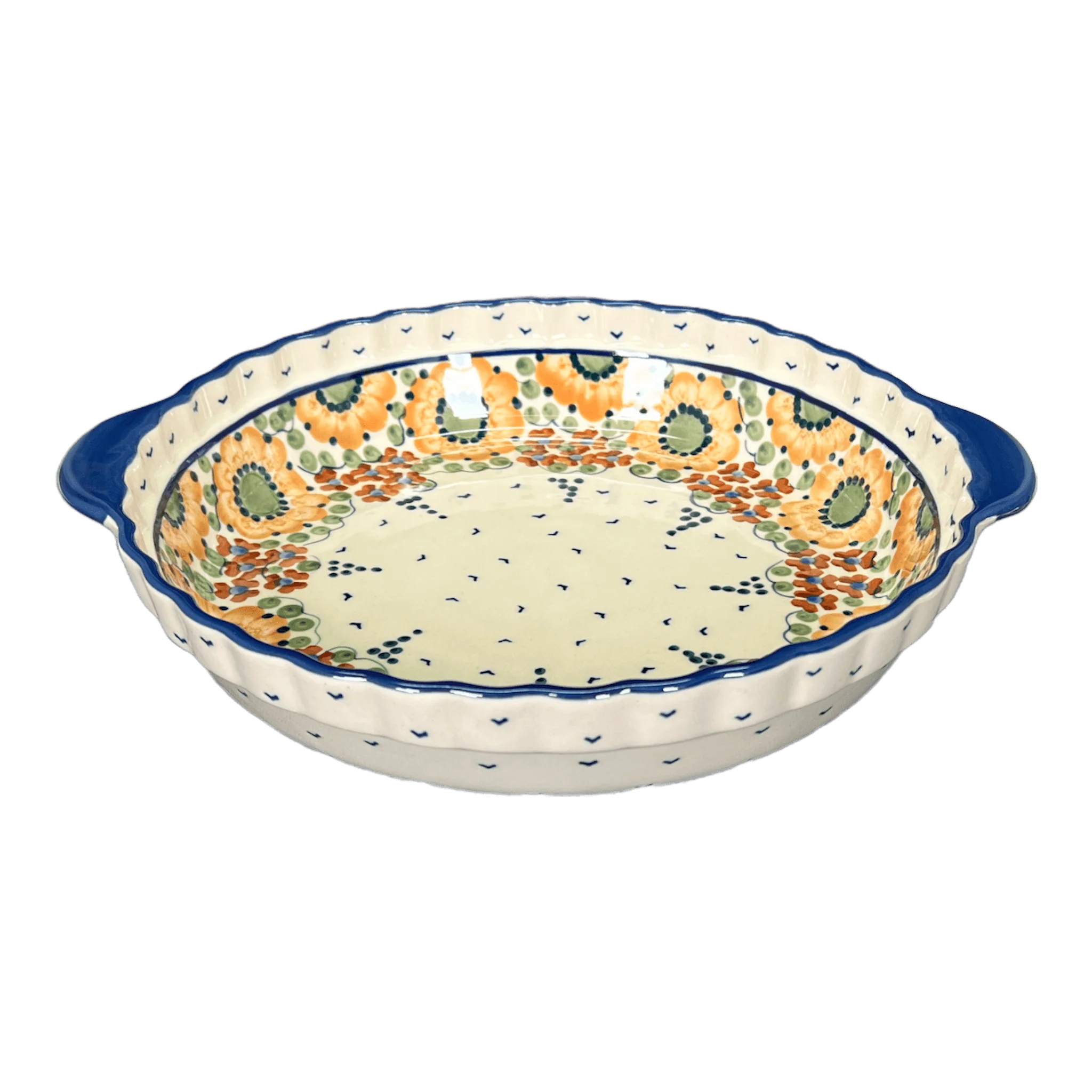 Baker, Round, Pie Plate, Handles, 9.75" in "Autumn Harvest" by Manufaktura | Z148S-LB