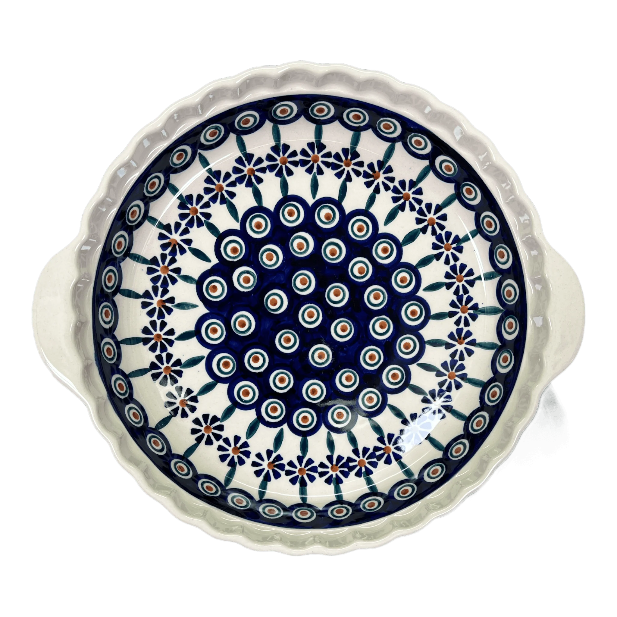 Baker, Round, Pie Plate, Handles, 9.75" in "Floral Peacock" by Manufaktura | Z148T-54KK - Image 3