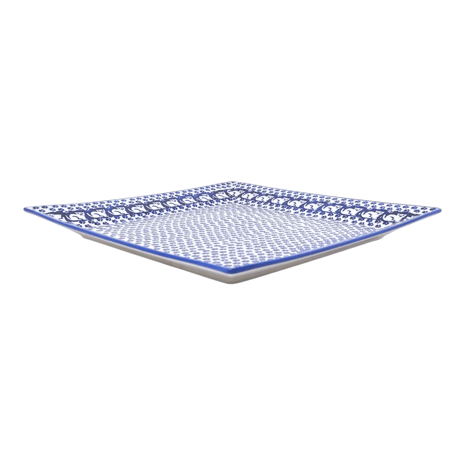Plate, Square, Dinner, 11.25" Plate in "Kitty Cat Path" by Manufaktura | T145T-KOT6 - Image 3