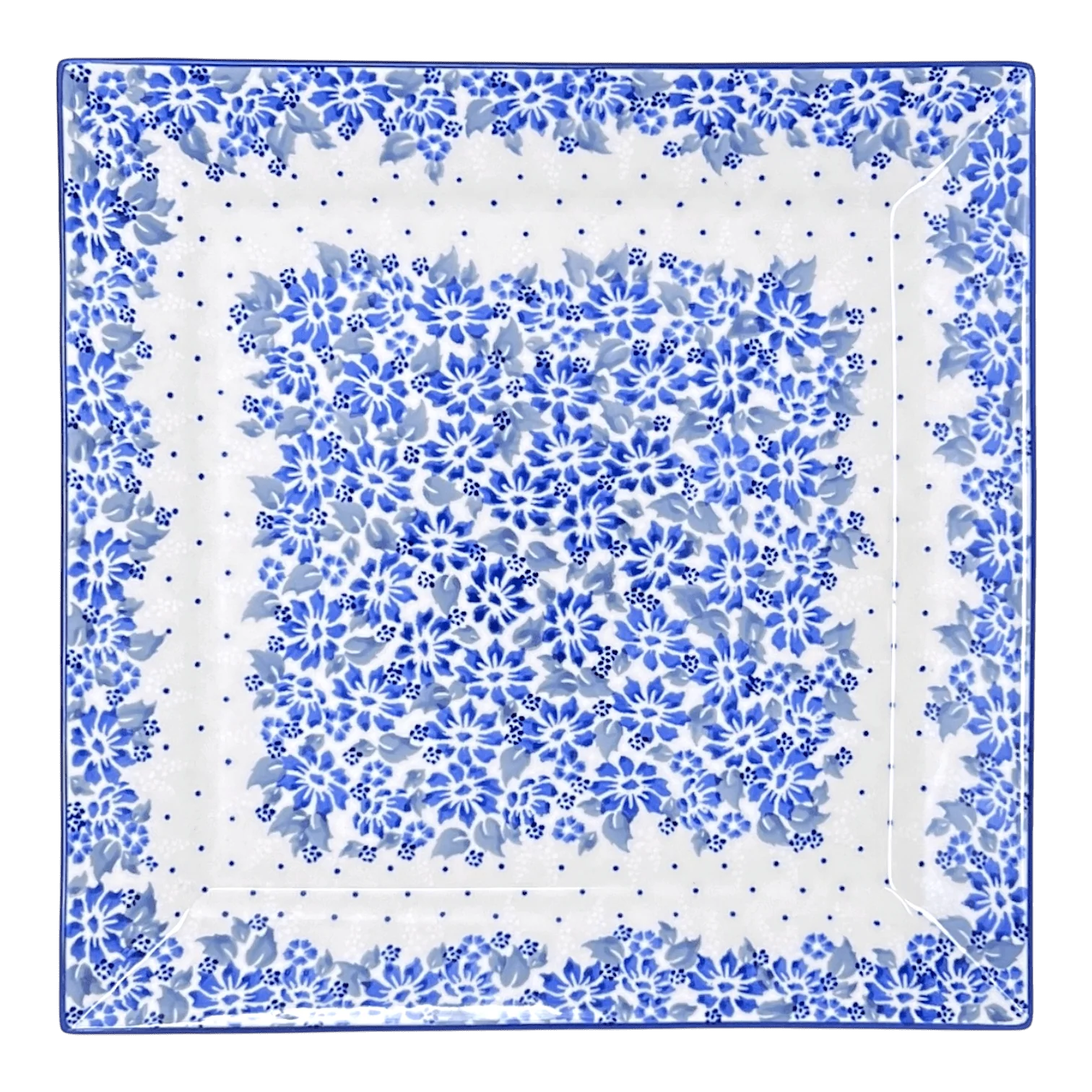 Plate, Square, Dinner, 11.25" Plate in "Winter Hibiscus" by Manufaktura | T145U-JZ42