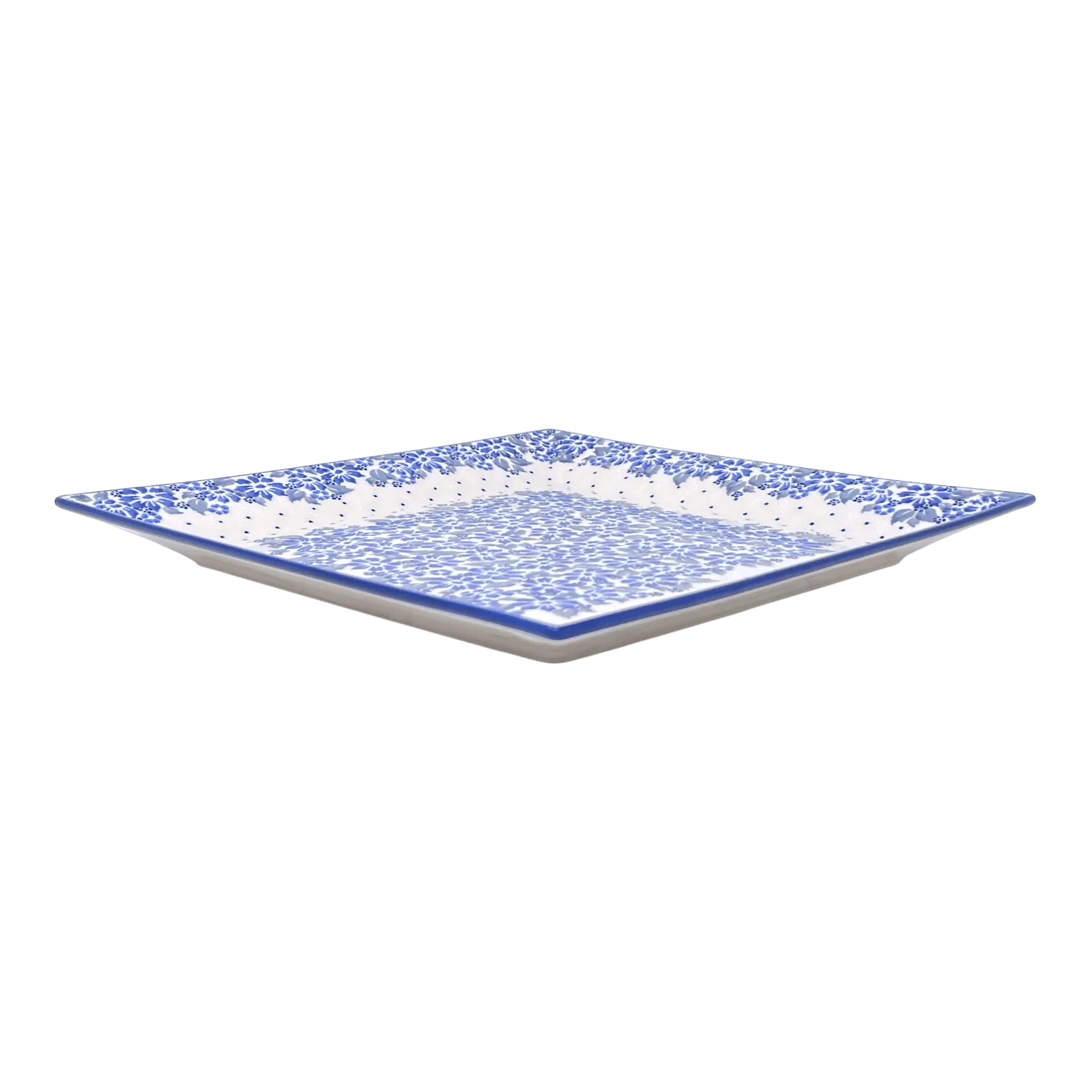 Plate, Square, Dinner, 11.25" Plate in "Winter Hibiscus" by Manufaktura | T145U-JZ42 - Image 3