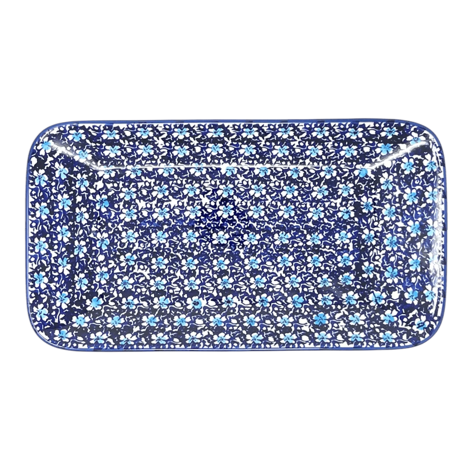 Platter, Rectangular, 14" x 8" in "Blue on Blue" by Manufaktura | P202T-J109 - Image 4