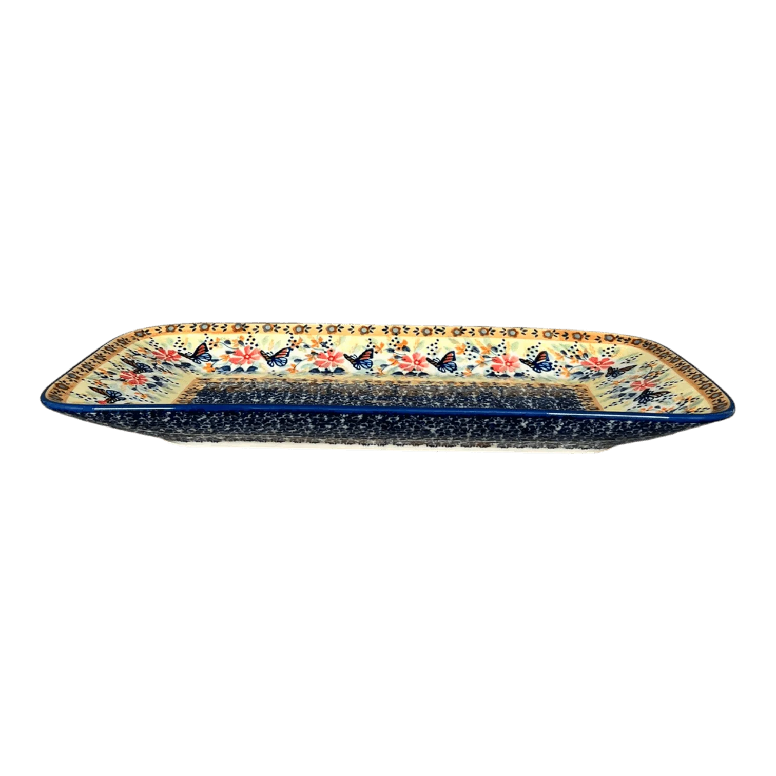 Platter, Rectangular, 14" x 8" in "Butterfly Bliss" by Manufaktura | P202S-WK73 - Image 3
