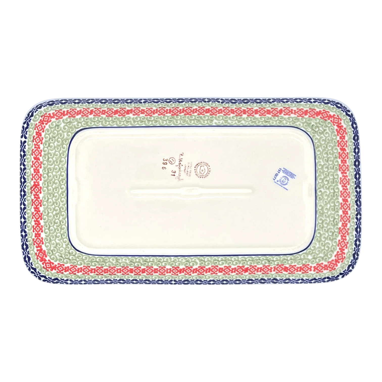 Platter, Rectangular, 14" x 8" in "Pink Poinsettia" by Manufaktura | P202S-PS14 - Image 4