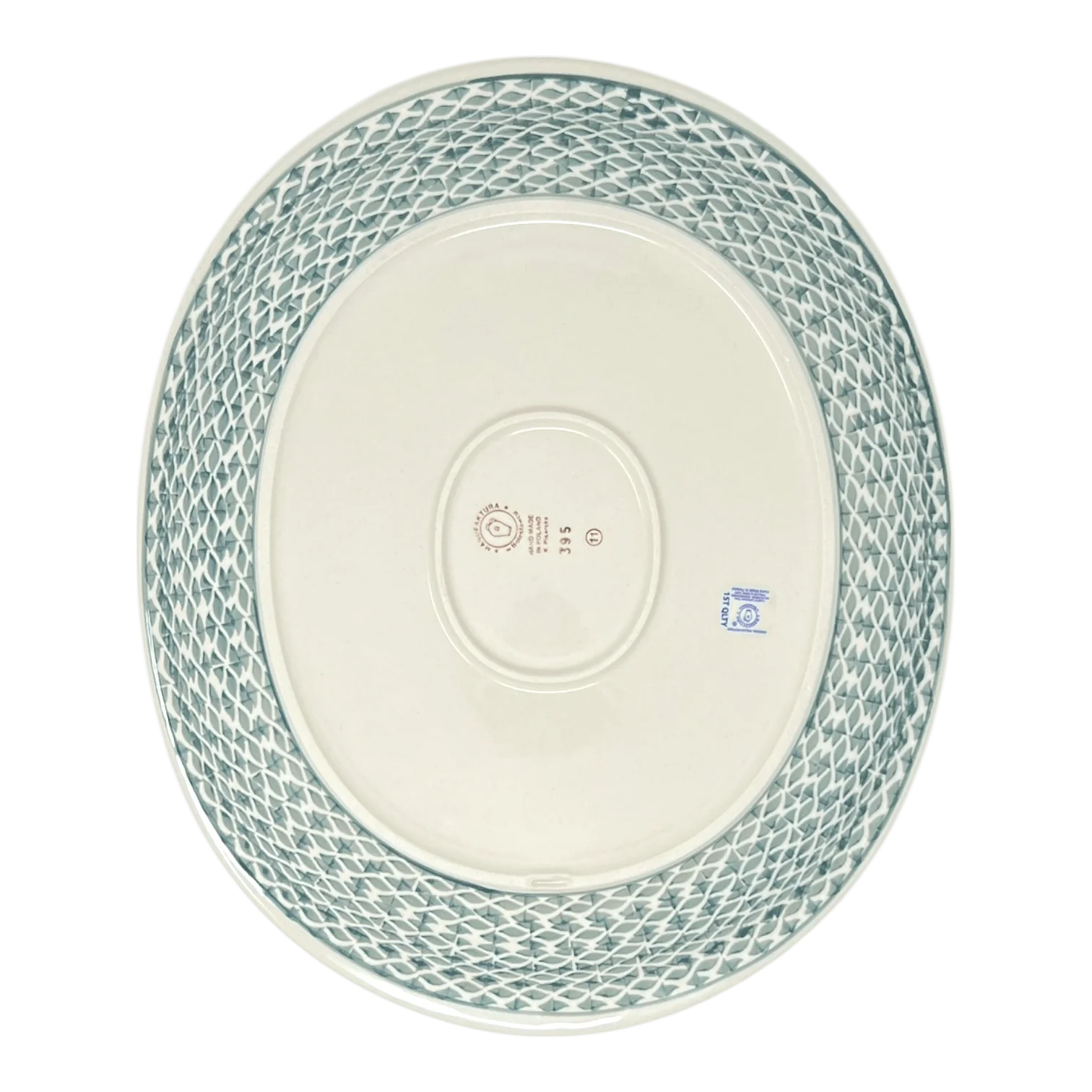 Platter, Serving, Oval, 16.5" x 13.75" in "Woven Pansies" by Manufaktura | P218T-RV - Image 3