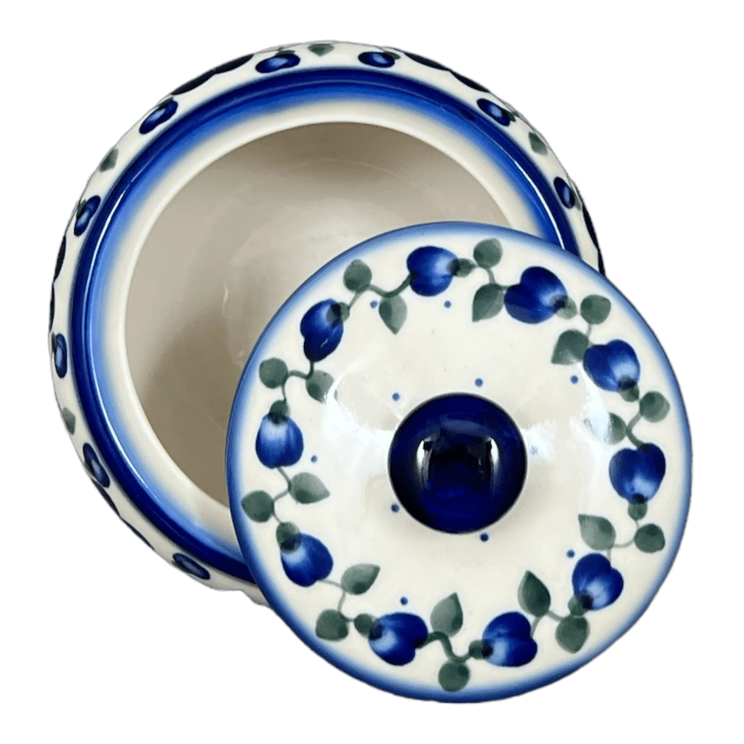 Container, Round, Covered, 5" x 4", WR (WR31I) in "Pansy Wreath" by W.R. Ceramika | WR31I-EZ2 - Image 3