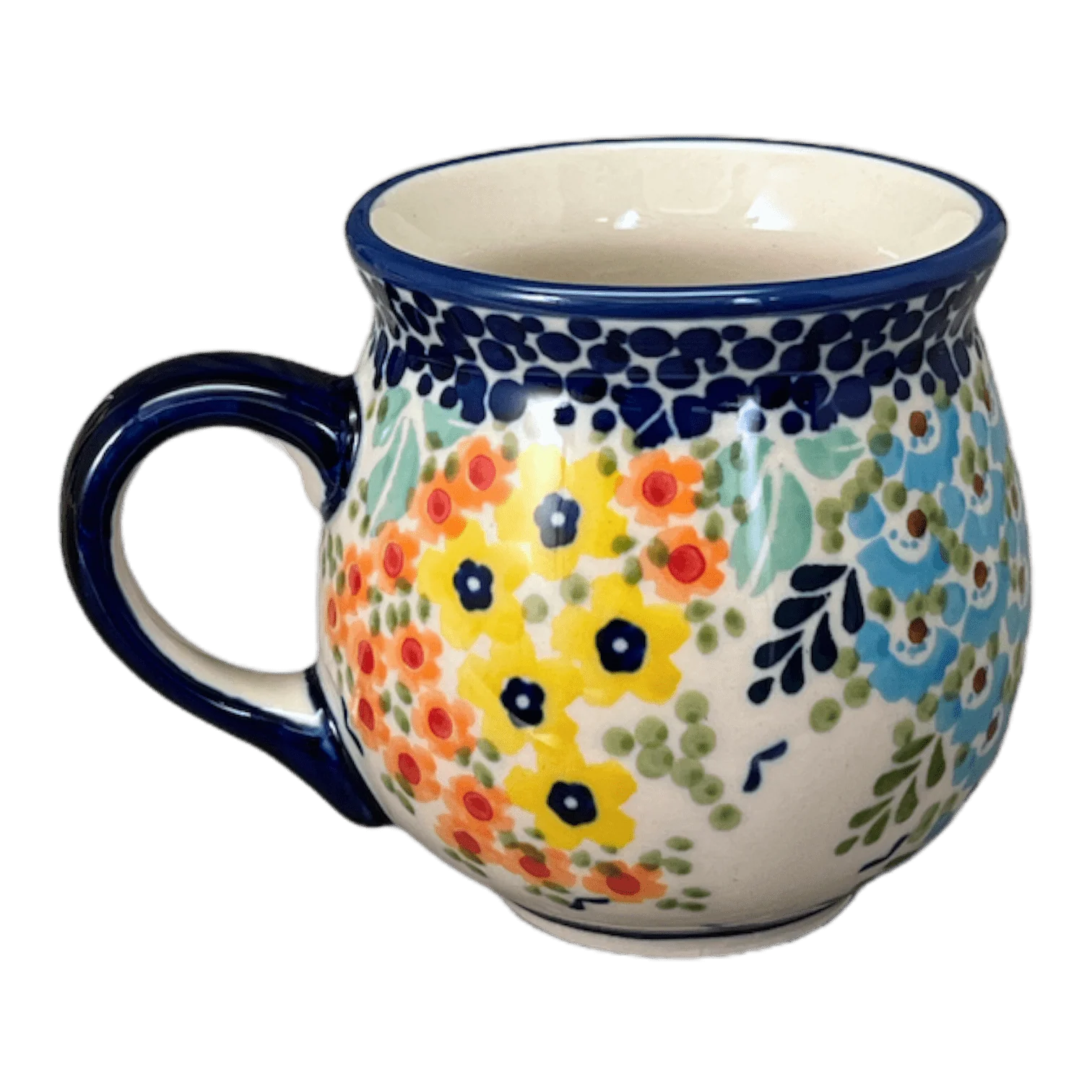 Mug, Belly Mug, Small, 7 oz in "Brilliant Garden" by Manufaktura | K067S-DPLW - Image 2