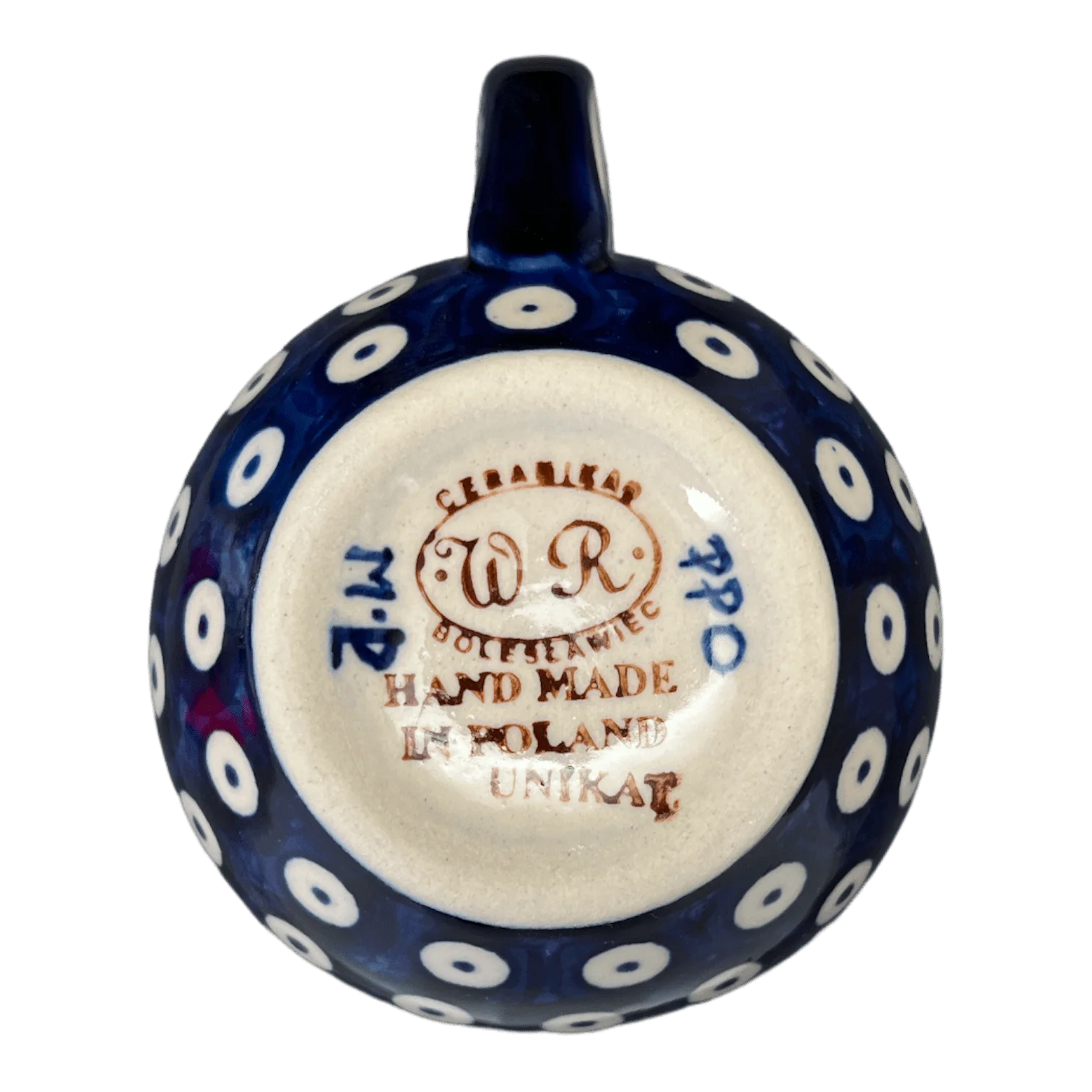 Mug, Belly Mug, 8 oz Small, WR (WR14N) in "Dot to Dot" by W.R. Ceramika | WR14N-SM2 - Image 3