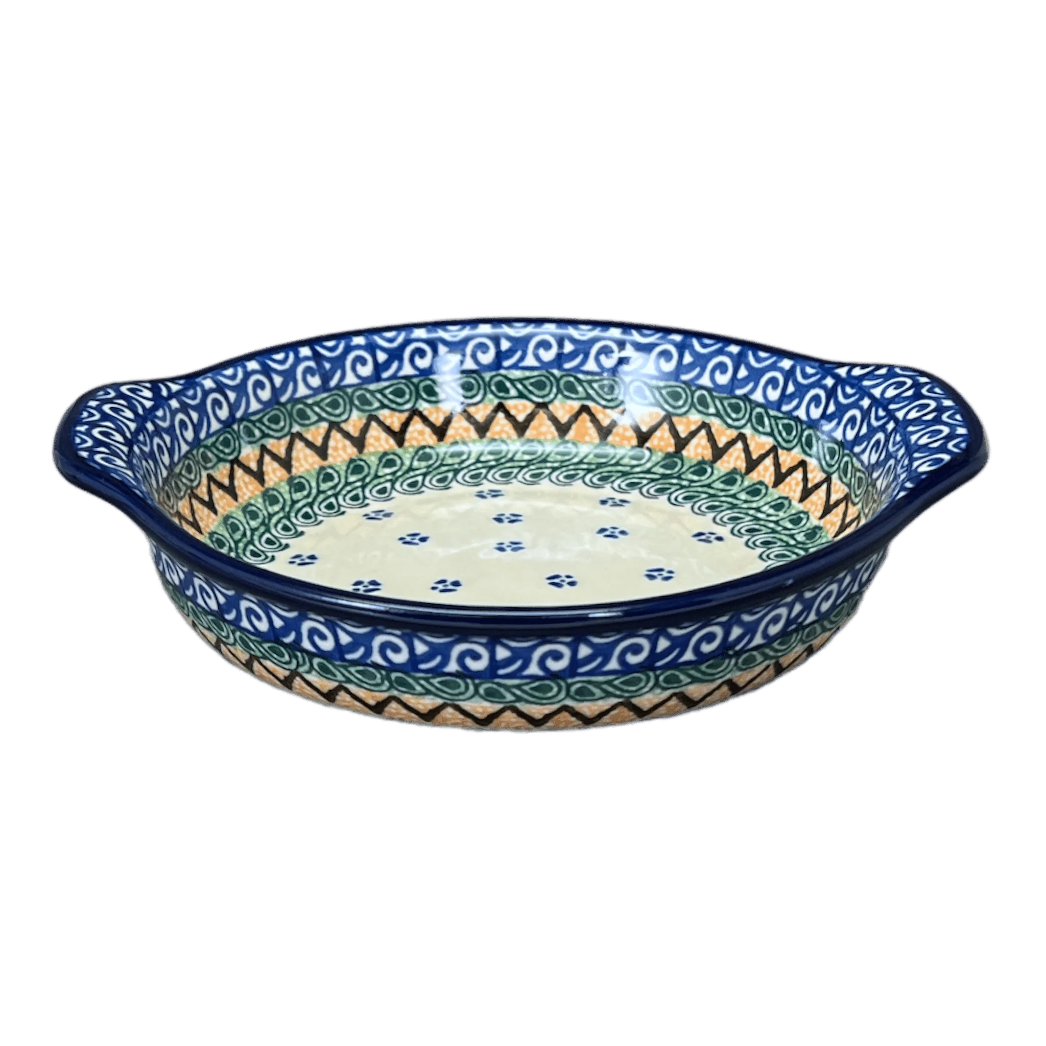 Casserole, Round, Small, 6.5" x 7.25" in "Aztec Paws" by Ceramika Artystyczna | A142-945X