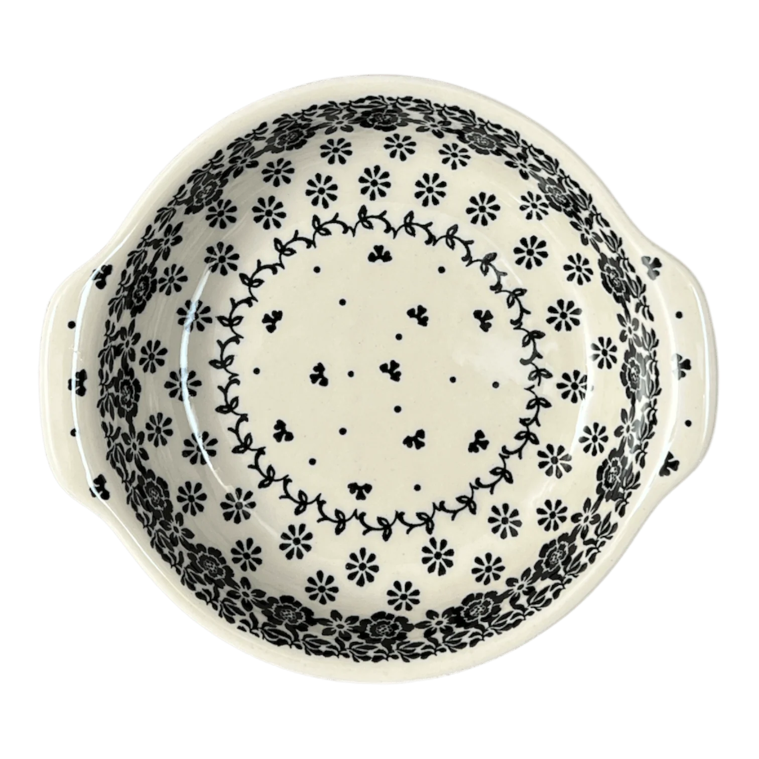 Casserole, Round, Small, 6.5" x 7.25" in "Black Bouquet" by Ceramika Artystyczna | A142-2314 - Image 2