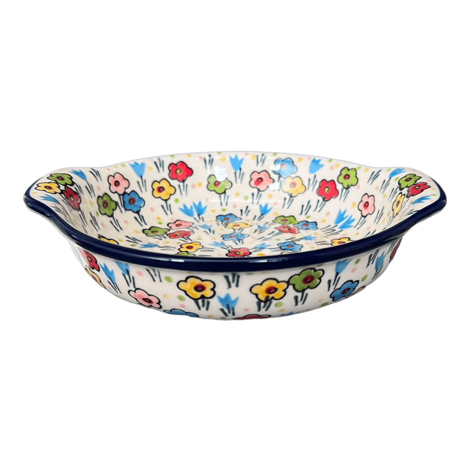 Casserole, Round, Small, 6.5" x 7.25" in "Daisy Doodle" by Ceramika Artystyczna | A142-U4884