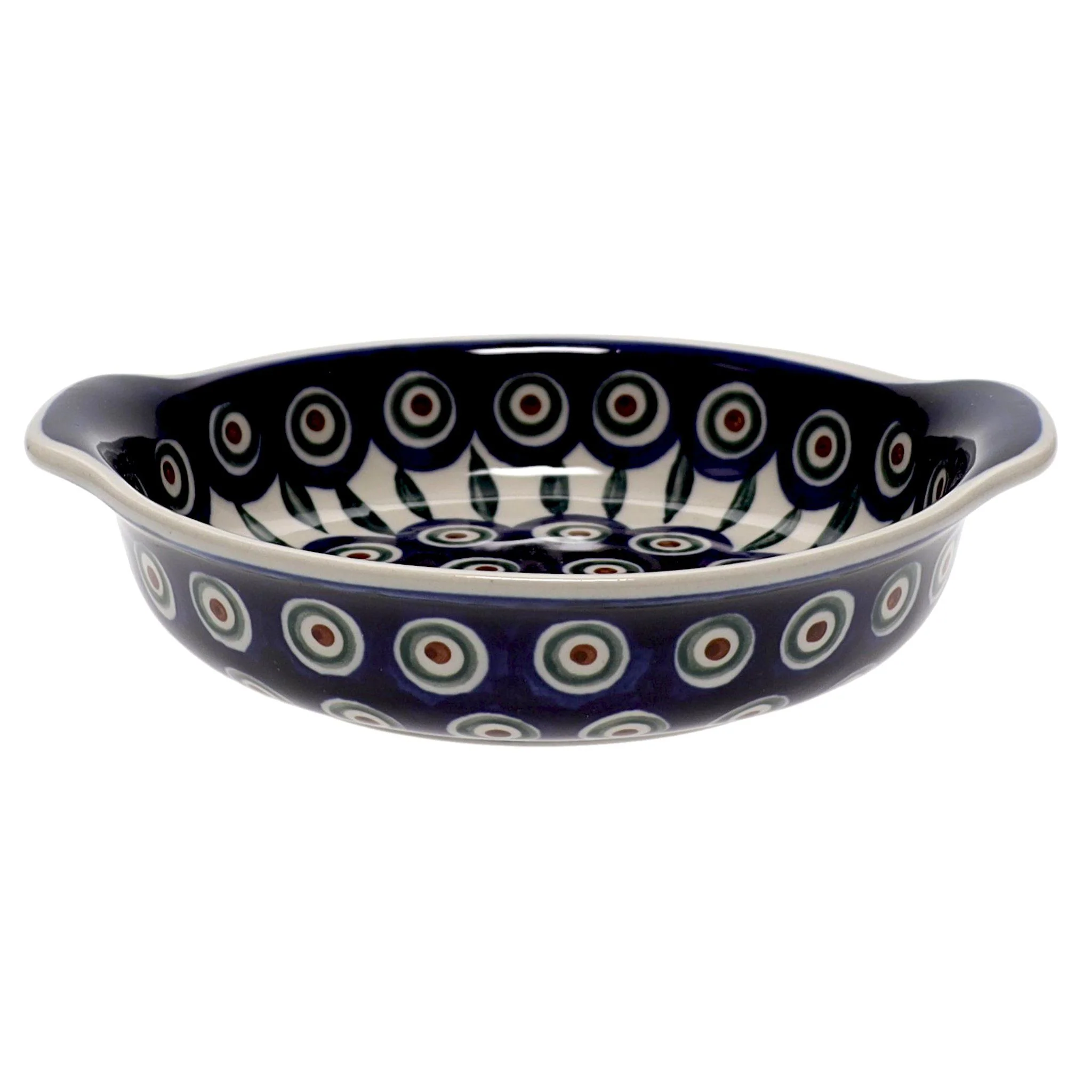 Casserole, Round, Small, 6.5" x 7.25" in "Peacock" by Ceramika Artystyczna | A142-54