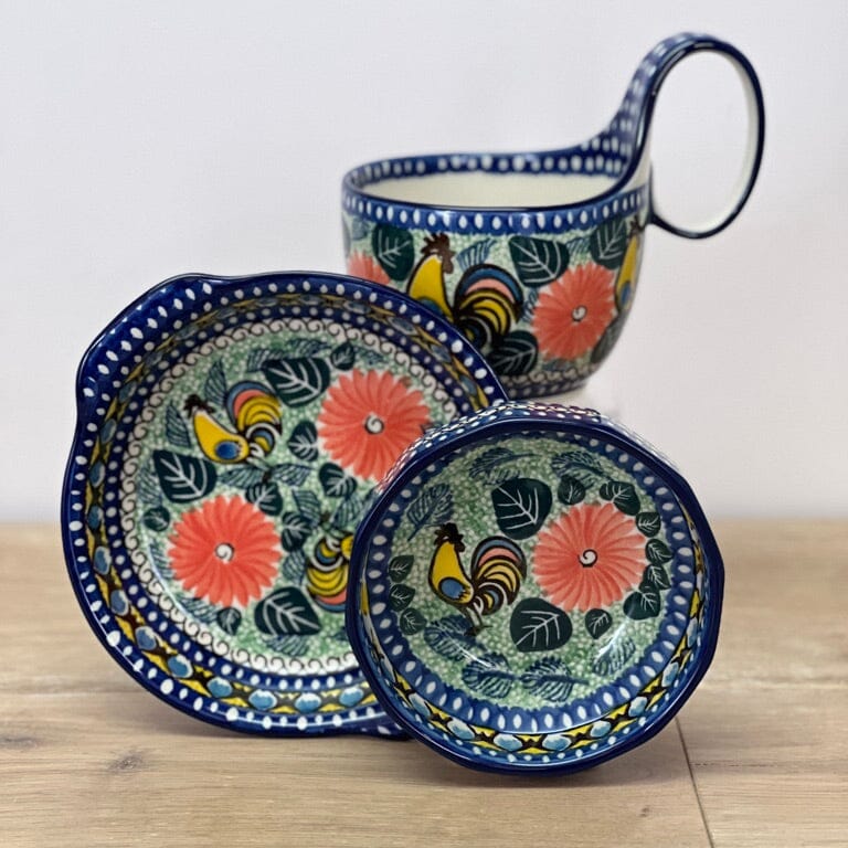 Casserole, Round, Small, 6.5" x 7.25" in "Regal Roosters" by Ceramika Artystyczna | A142-U2617 - Image 2