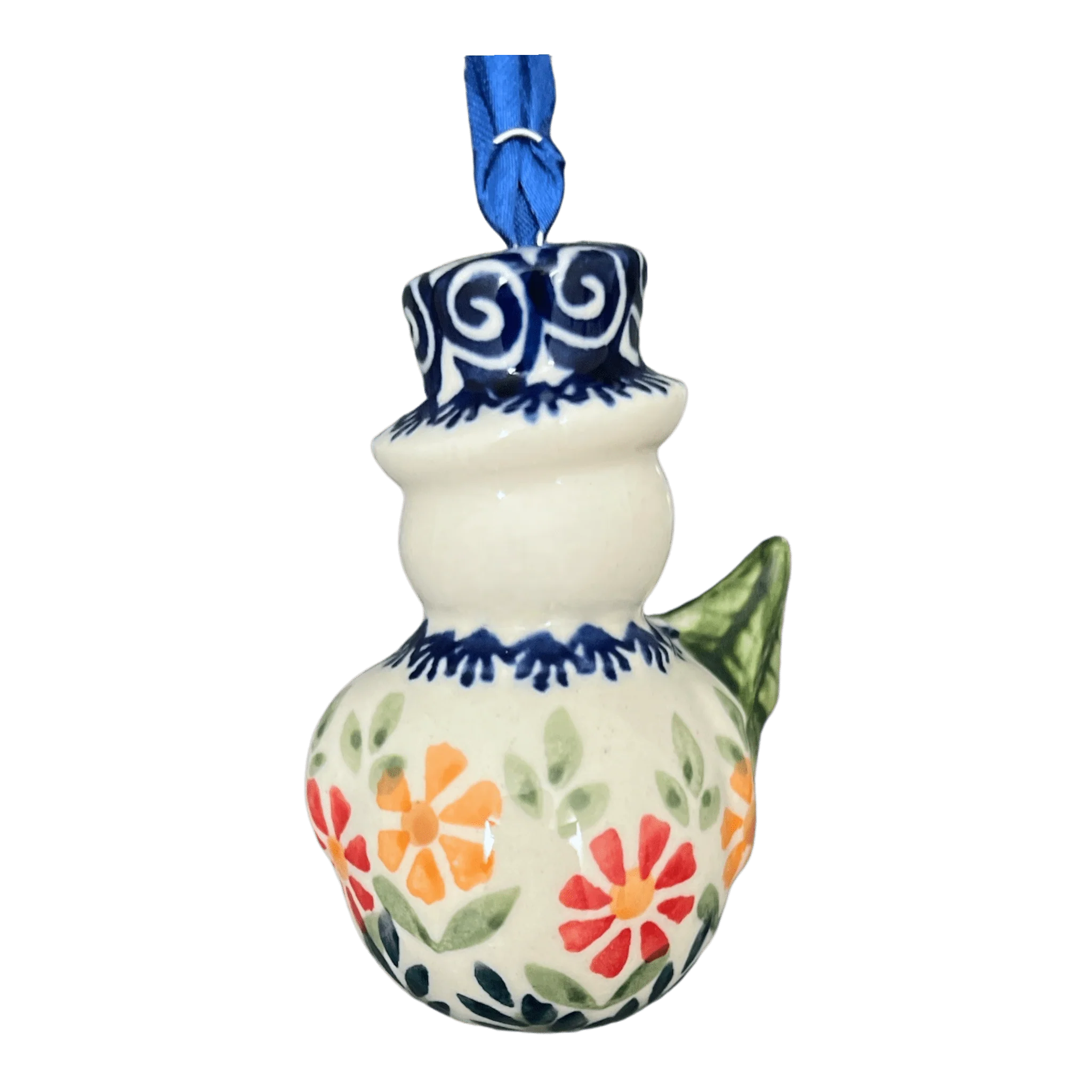 Ornament, Snowman with Tree, 2" in "Flower Power" by Manufaktura | K143T-JS14 - Image 2