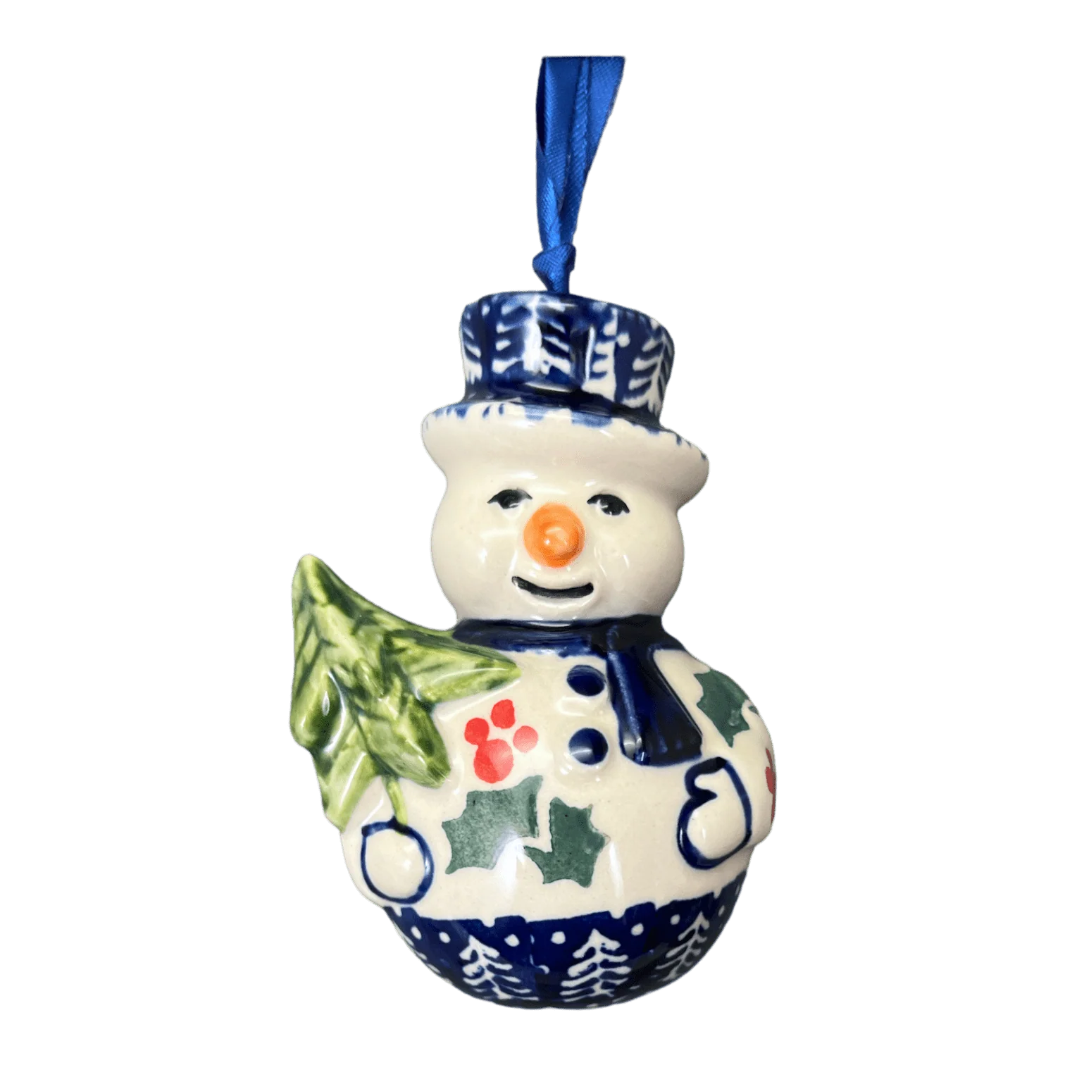 Ornament, Snowman with Tree, 2" in "Holiday Cheer" by Manufaktura | K143T-NOS2