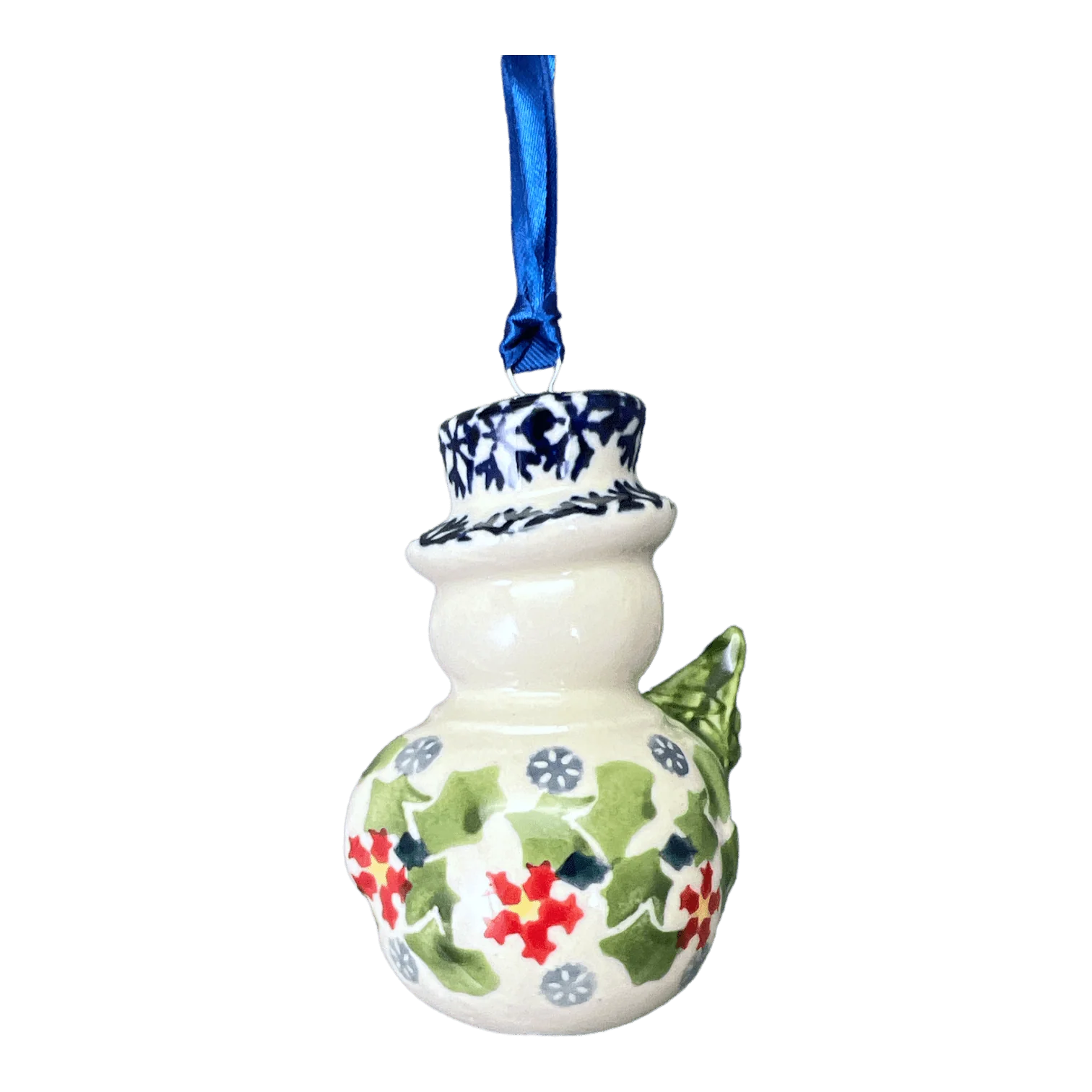 Ornament, Snowman with Tree, 2" in "Holly In Bloom" by Manufaktura | K143T-IN13 - Image 2