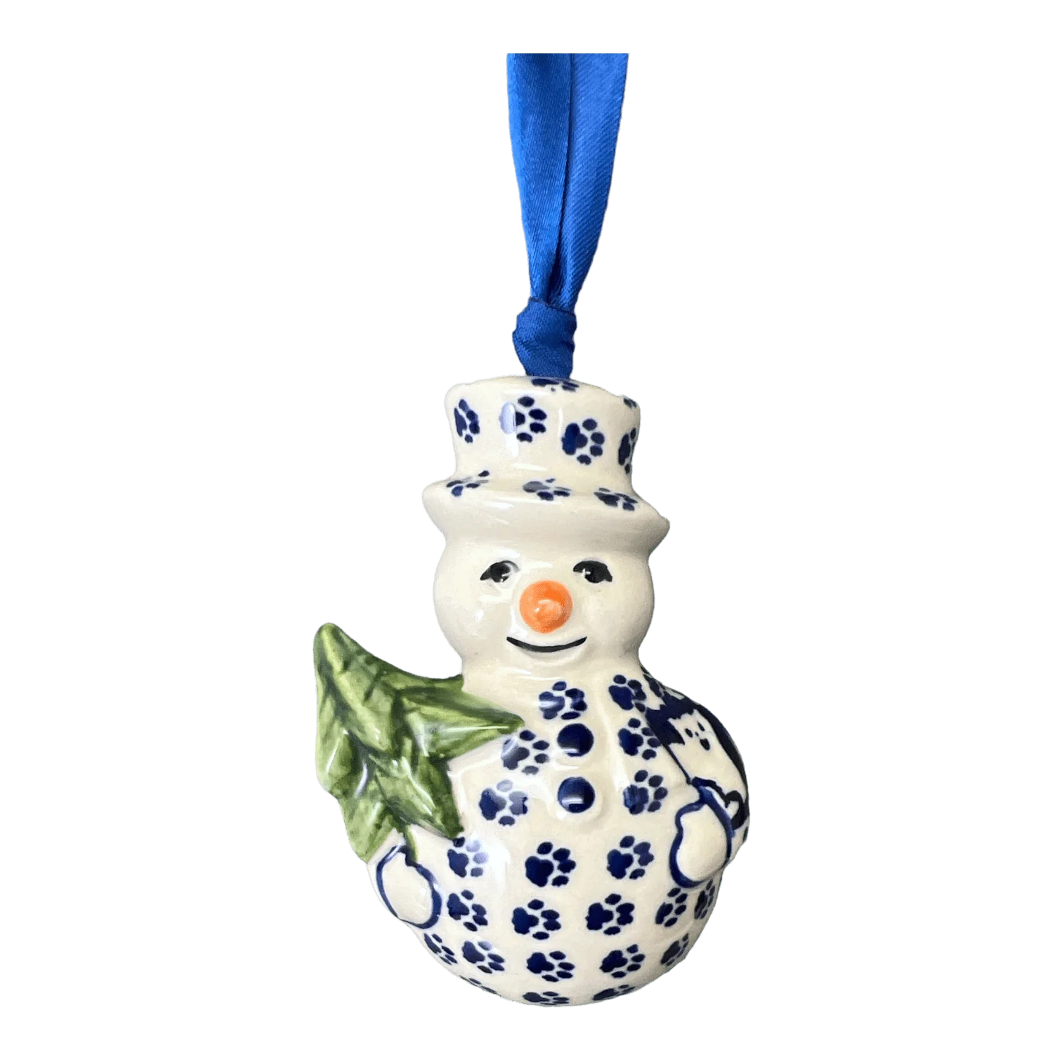 Ornament, Snowman with Tree, 2" in "Kitty Cat Path" by Manufaktura | K143T-KOT6