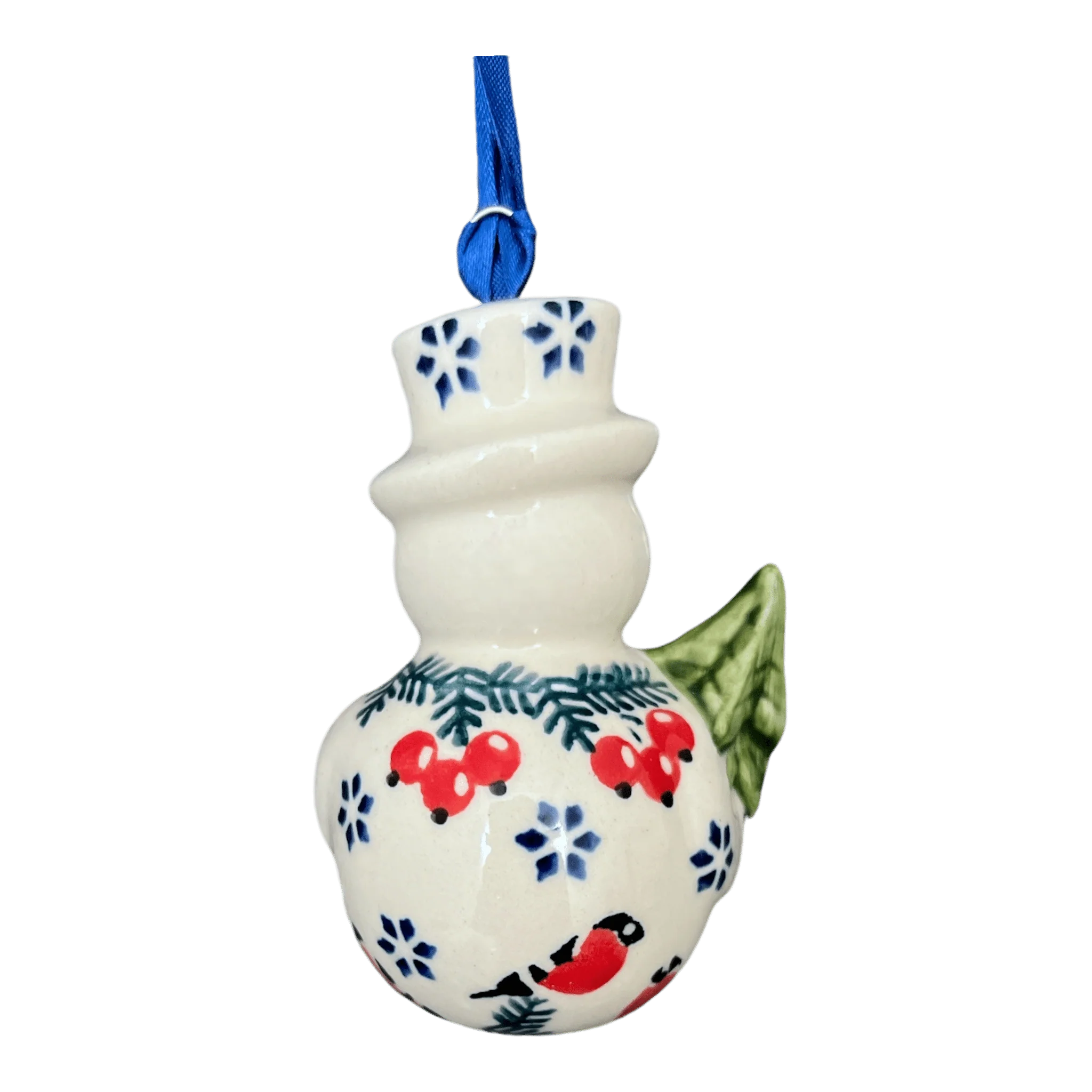Ornament, Snowman with Tree, 2" in "Red Bird" by Manufaktura | K143T-GILE - Image 2