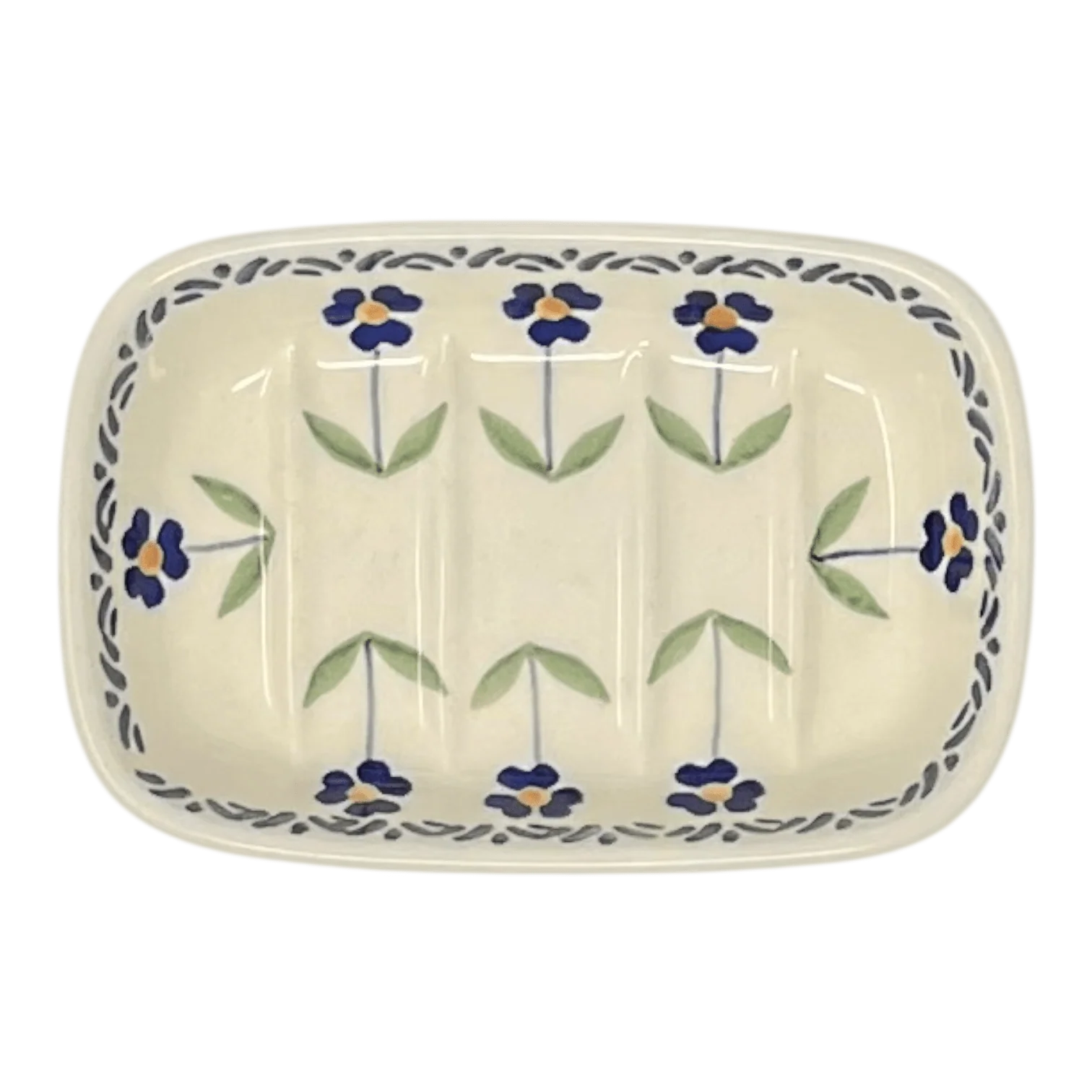 Soap Dish, Rectangular, 5" x 3.25" in "Forget Me Not" by Manufaktura | M063T-ASS - Image 3