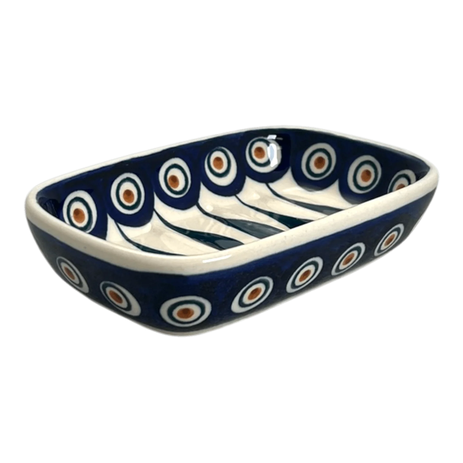 Soap Dish, Rectangular, 5" x 3.25" in "Peacock" by Manufaktura | M063T-54 - Image 3