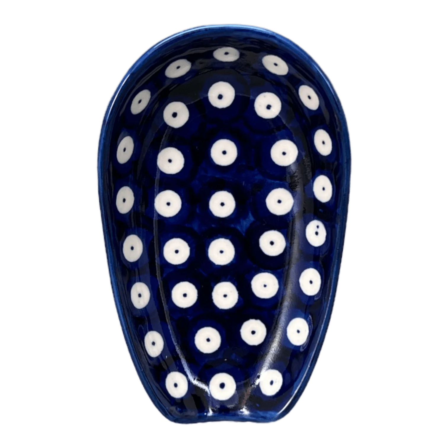 Spoon Rest, 3.5" x 5", WR (WR55D) in "Dot to Dot" by W.R. Ceramika | WR55D-SM2 - Image 3