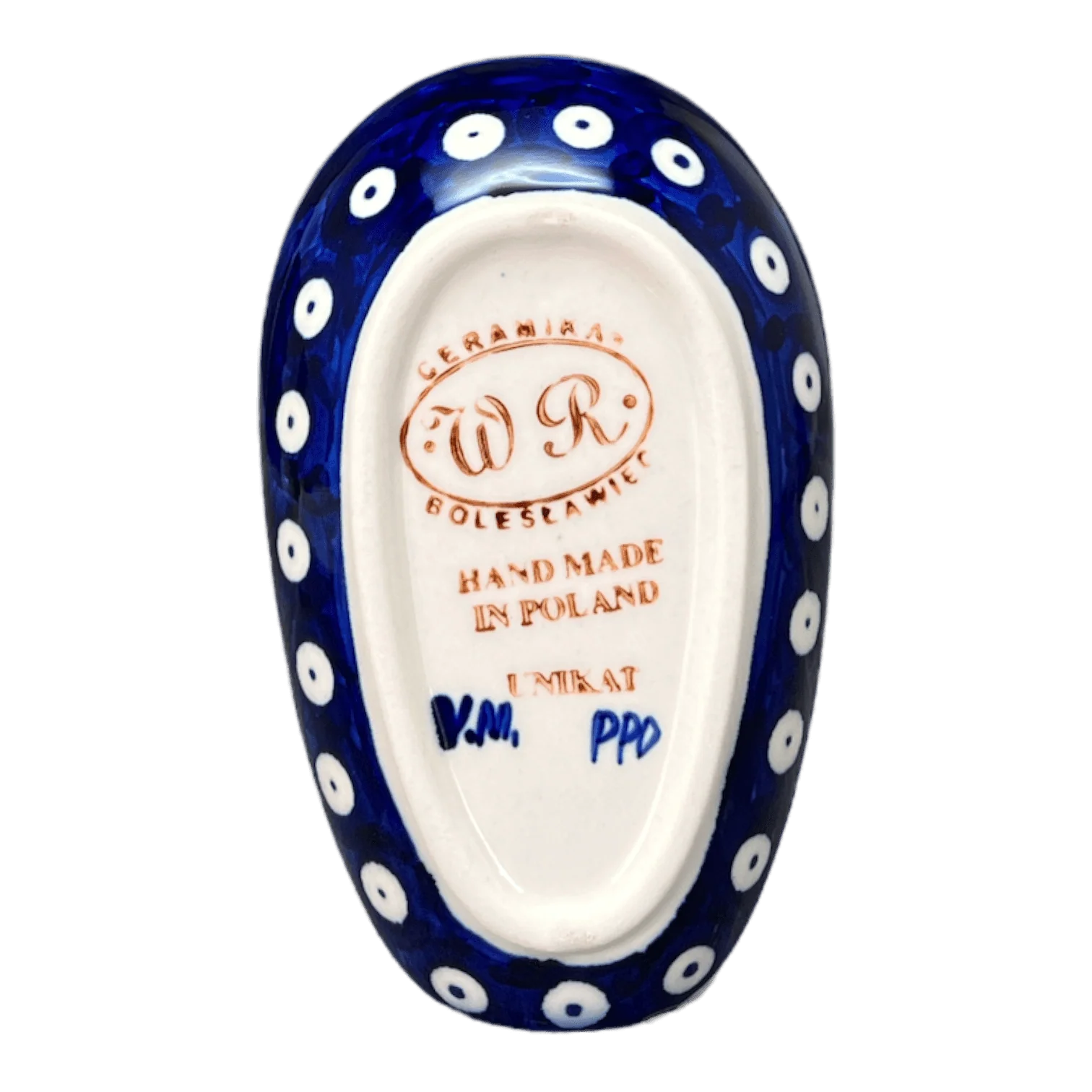 Spoon Rest, 3.5" x 5", WR (WR55D) in "Dot to Dot" by W.R. Ceramika | WR55D-SM2 - Image 4