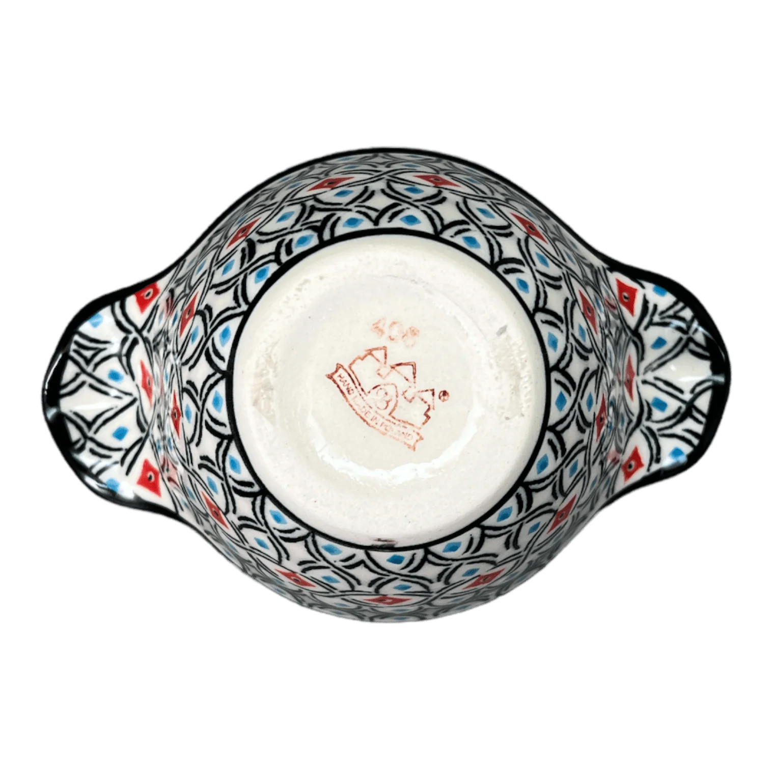 Bowl, Round, Handles, 3.5" Small in "Beaded Turquoise" by Zaklady | Y1971A-DU203 - Image 3