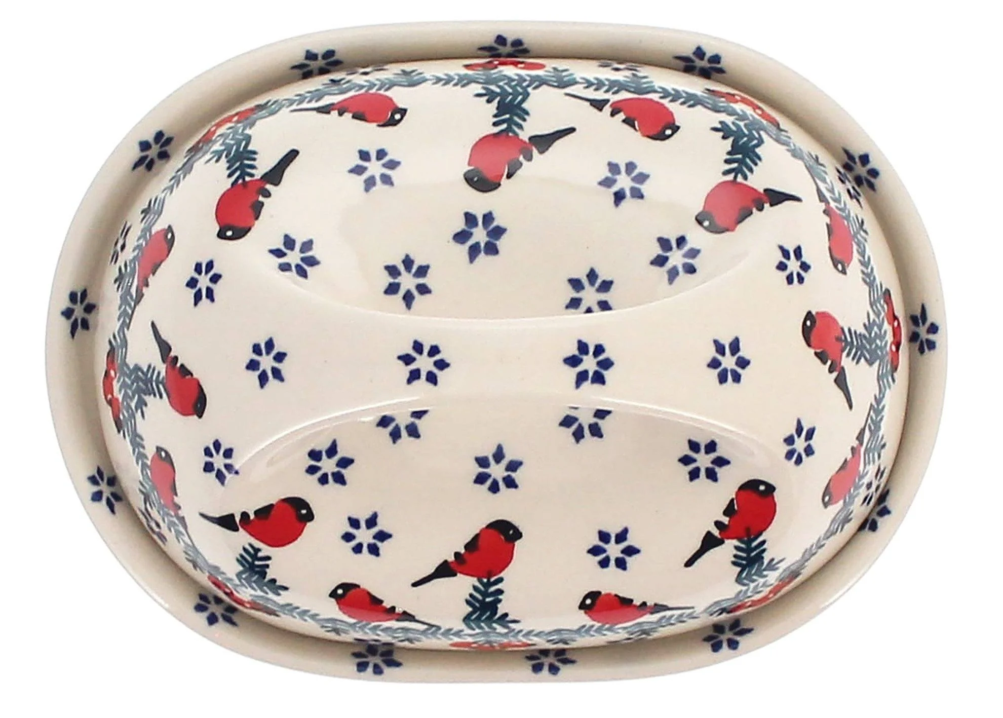 Butter Dish, Fancy, 5" x 7" in "Red Bird" by Manufaktura | M077T-GILE - Image 2