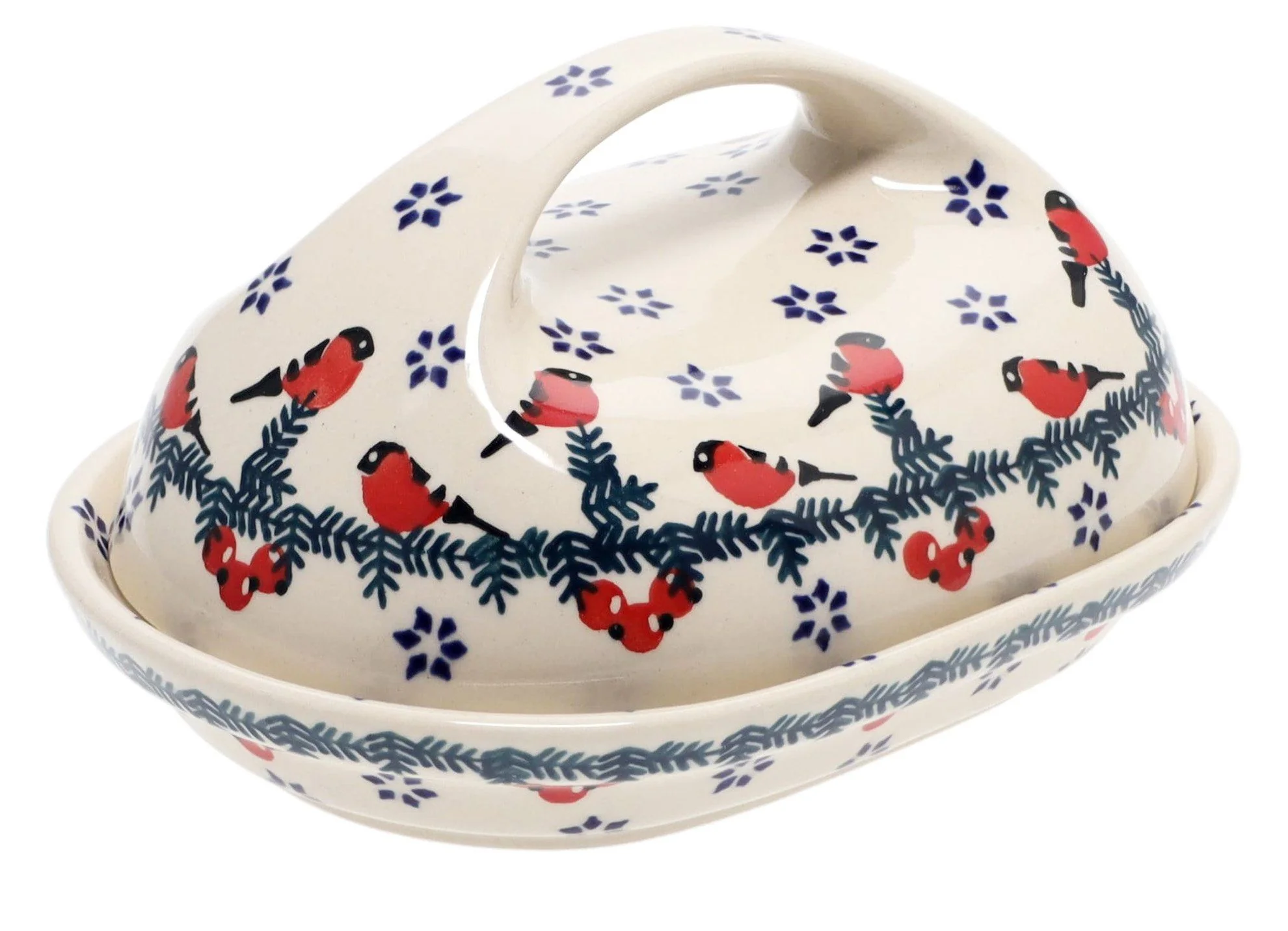 Butter Dish, Fancy, 5" x 7" in "Red Bird" by Manufaktura | M077T-GILE - Image 3