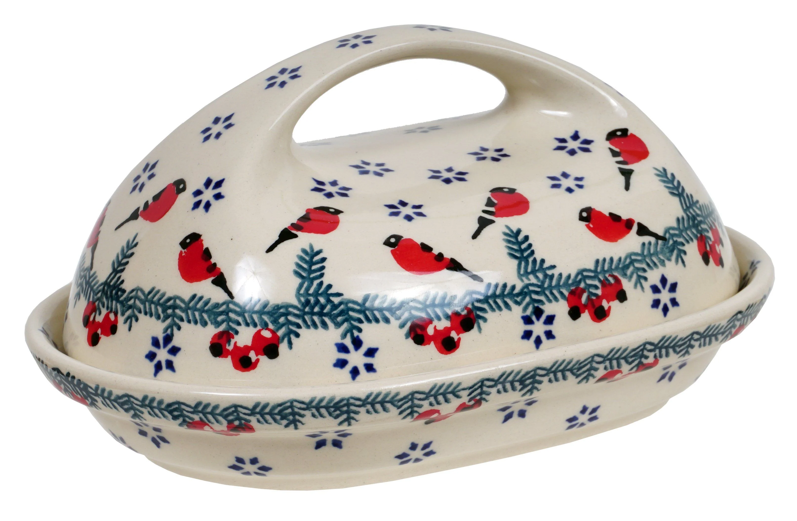 Butter Dish, Fancy, 5" x 7" in "Red Bird" by Manufaktura | M077T-GILE - Image 4