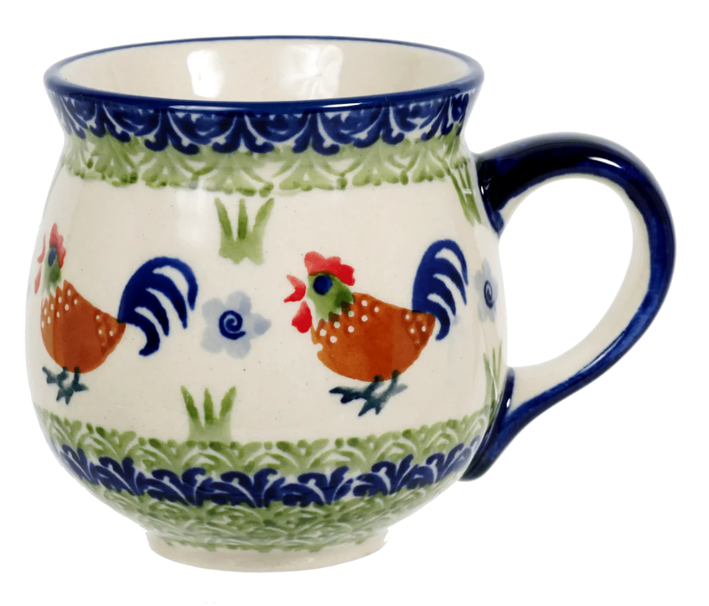 Mug, Belly Mug, 10 oz Medium in "Chicken Dance" by Manufaktura | K090U-P320