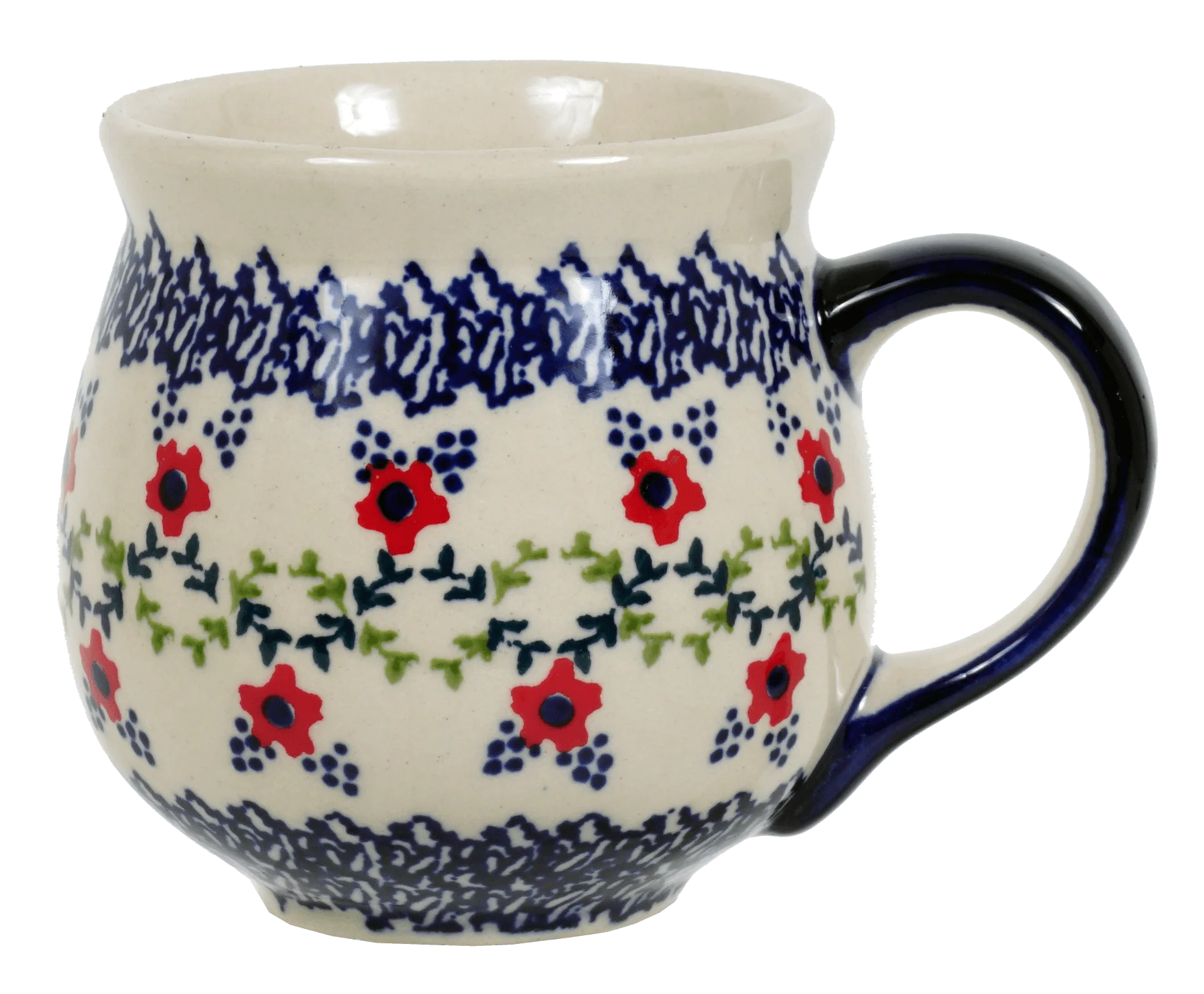 Mug, Belly Mug, 10 oz Medium in "Trellis in Bloom" by Manufaktura | K090T-AS44