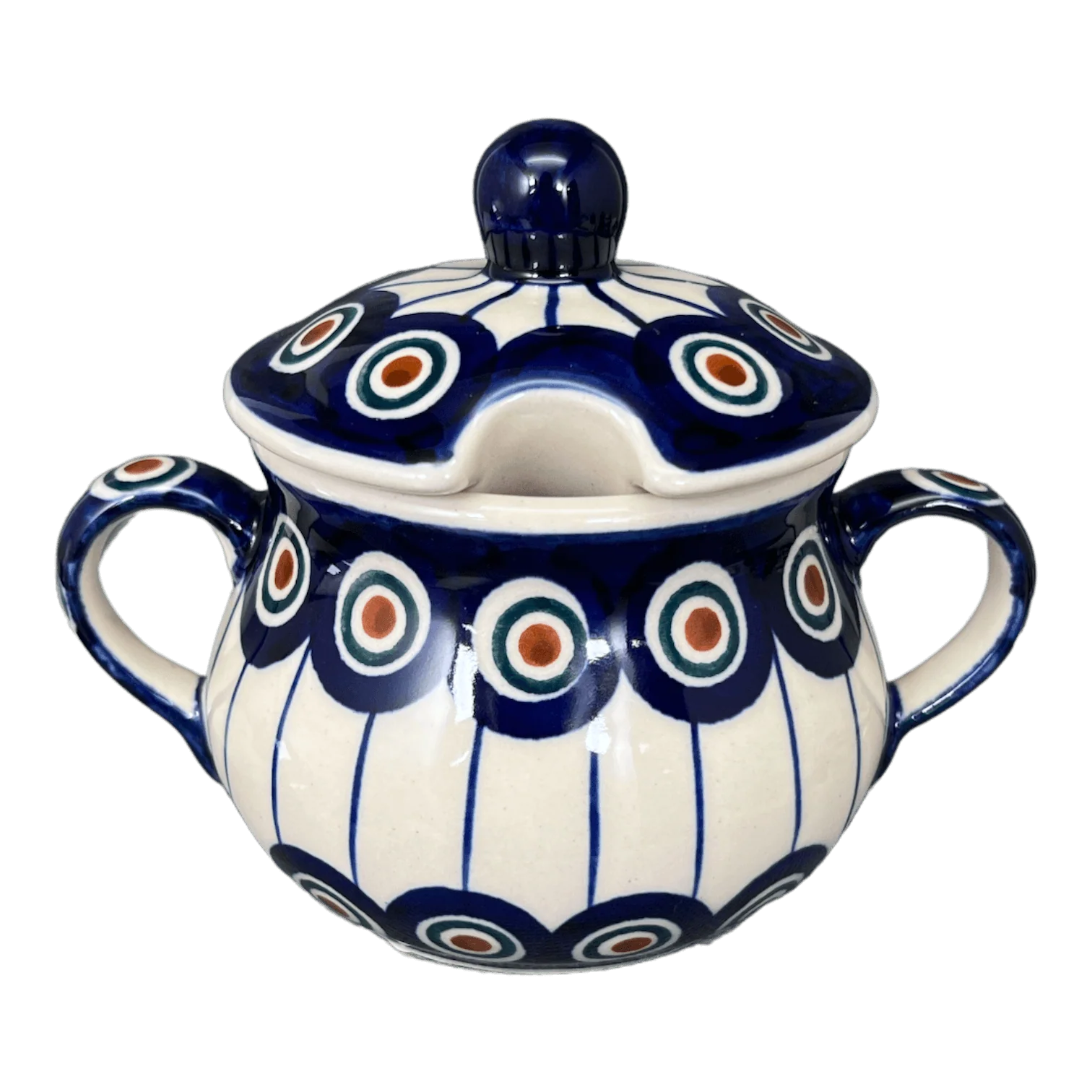 Bowl, Round, Sugar Bowl, 3.5" in "Peacock in Line" by Manufaktura | C015T-54A